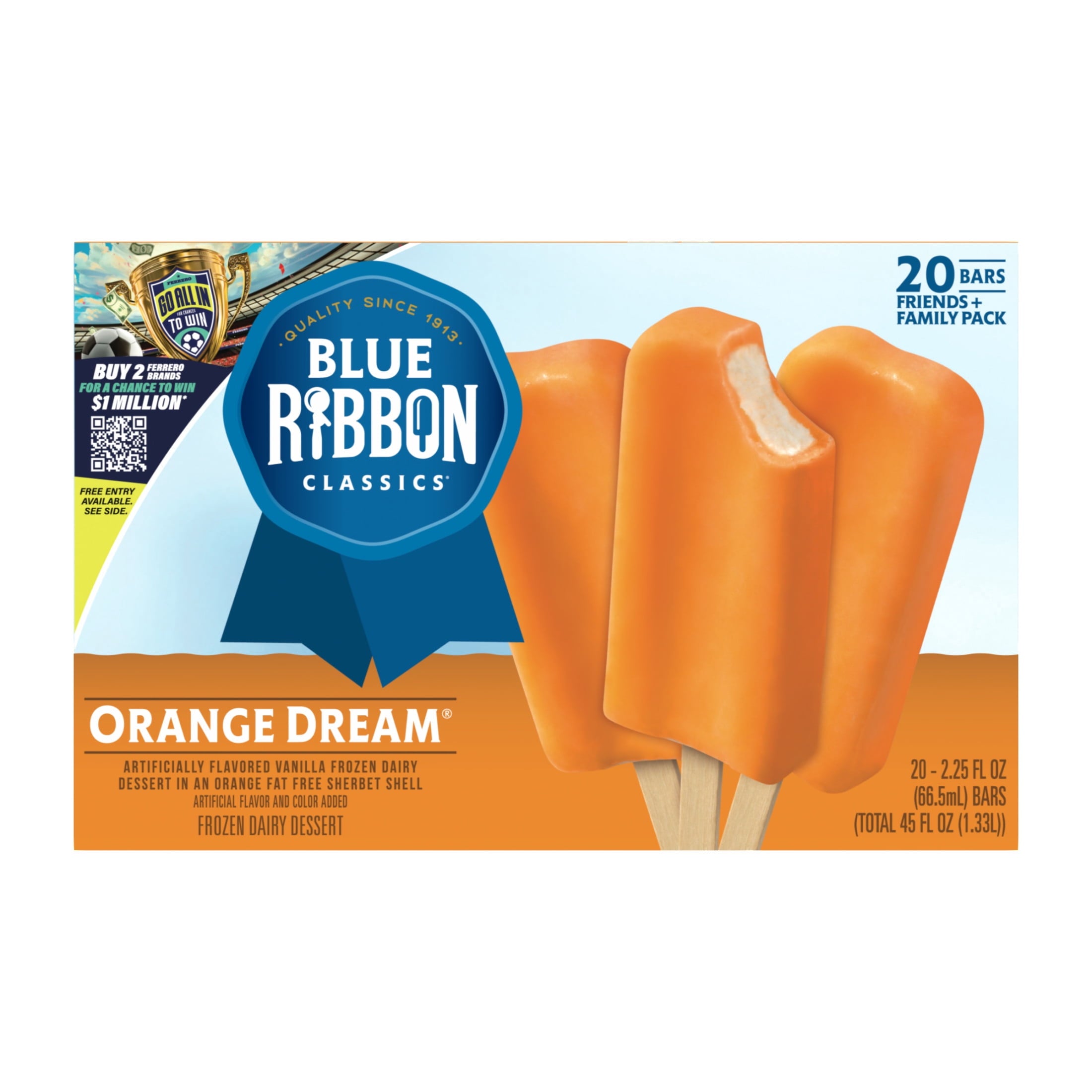 Blue Ribbon Classics Orange Dream Frozen Dessert Bars 20 Count 45 Fl Oz