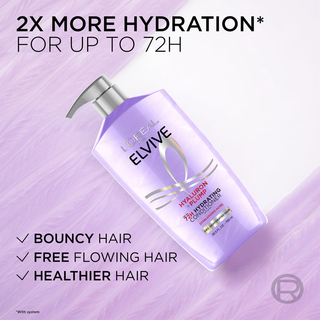 L'Oreal Paris Elvive Hyaluron Plump Hydrating Conditioner for Dry Hair 26.5 fl oz