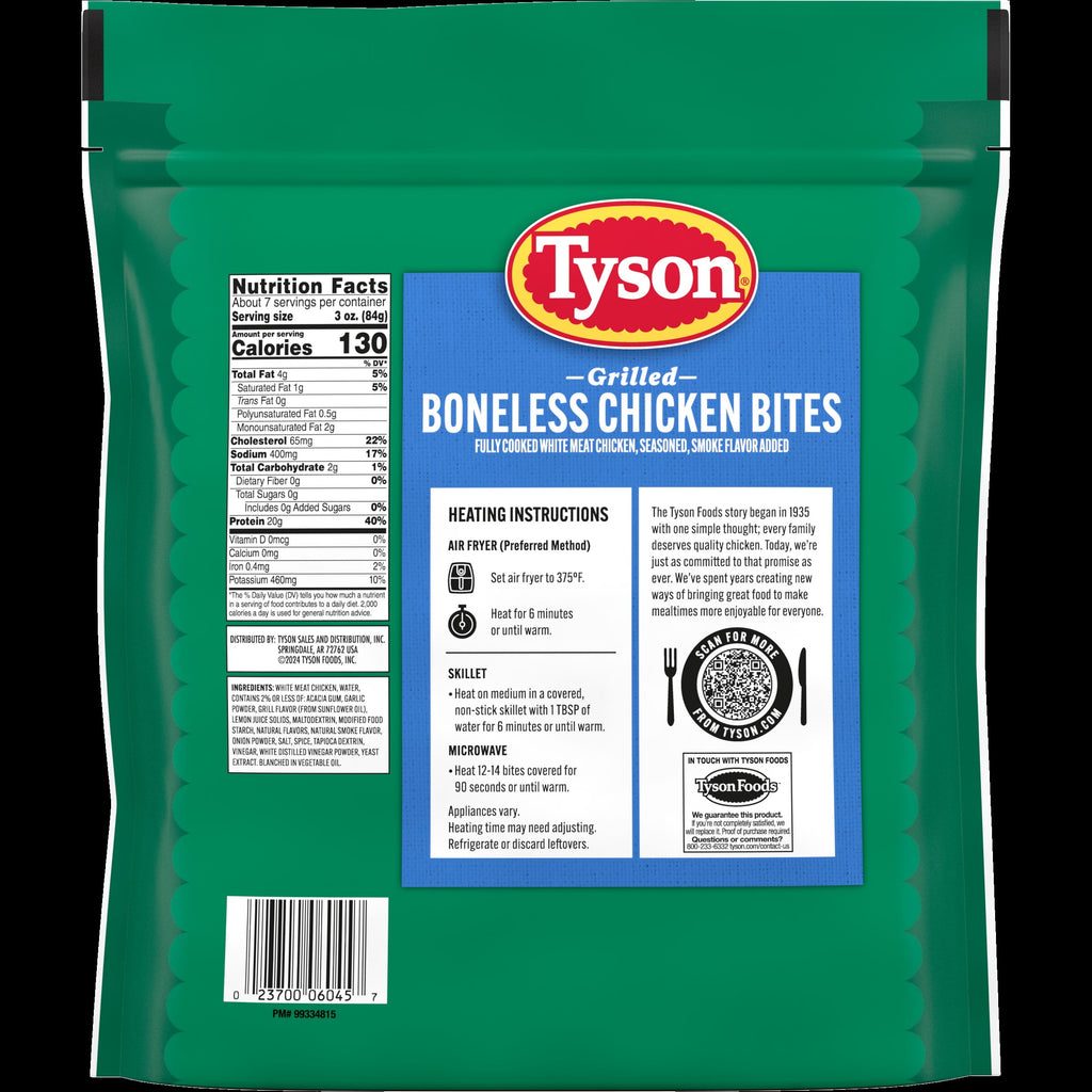 Tyson Grilled Boneless Chicken Bites Frozen 20 Oz