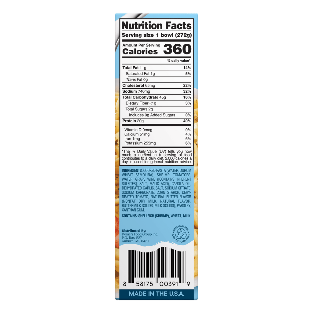 Scott & Jon's Shrimp Scampi Linguini Frozen Meal 9.6 Oz