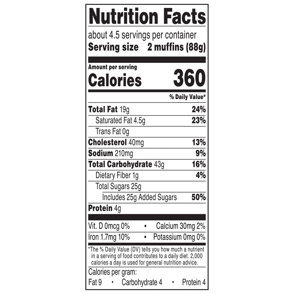 Chocolate Chip Baked Muffins 14 Oz 9 Count Shelf Stable Marketside