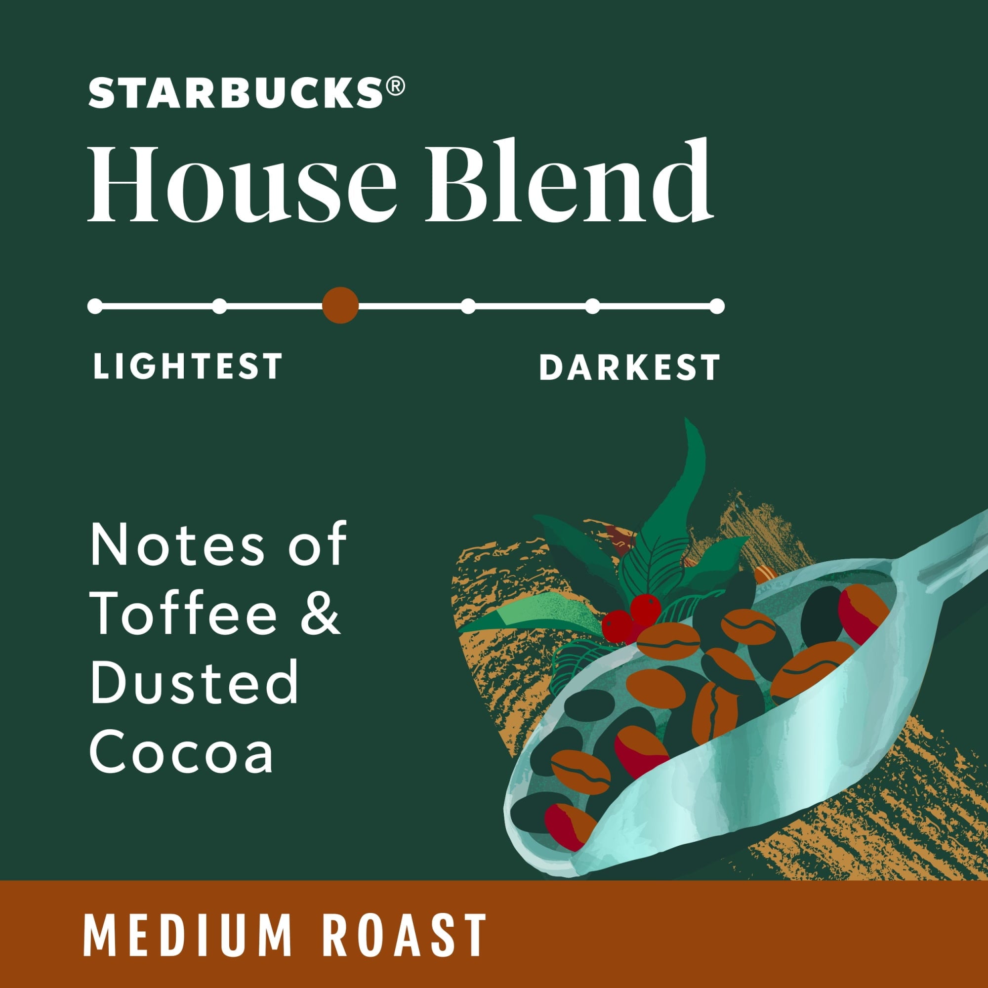 Starbucks at Home House Blend Naturally Caffeinated Medium Roast Ground Coffee 18 oz Bag