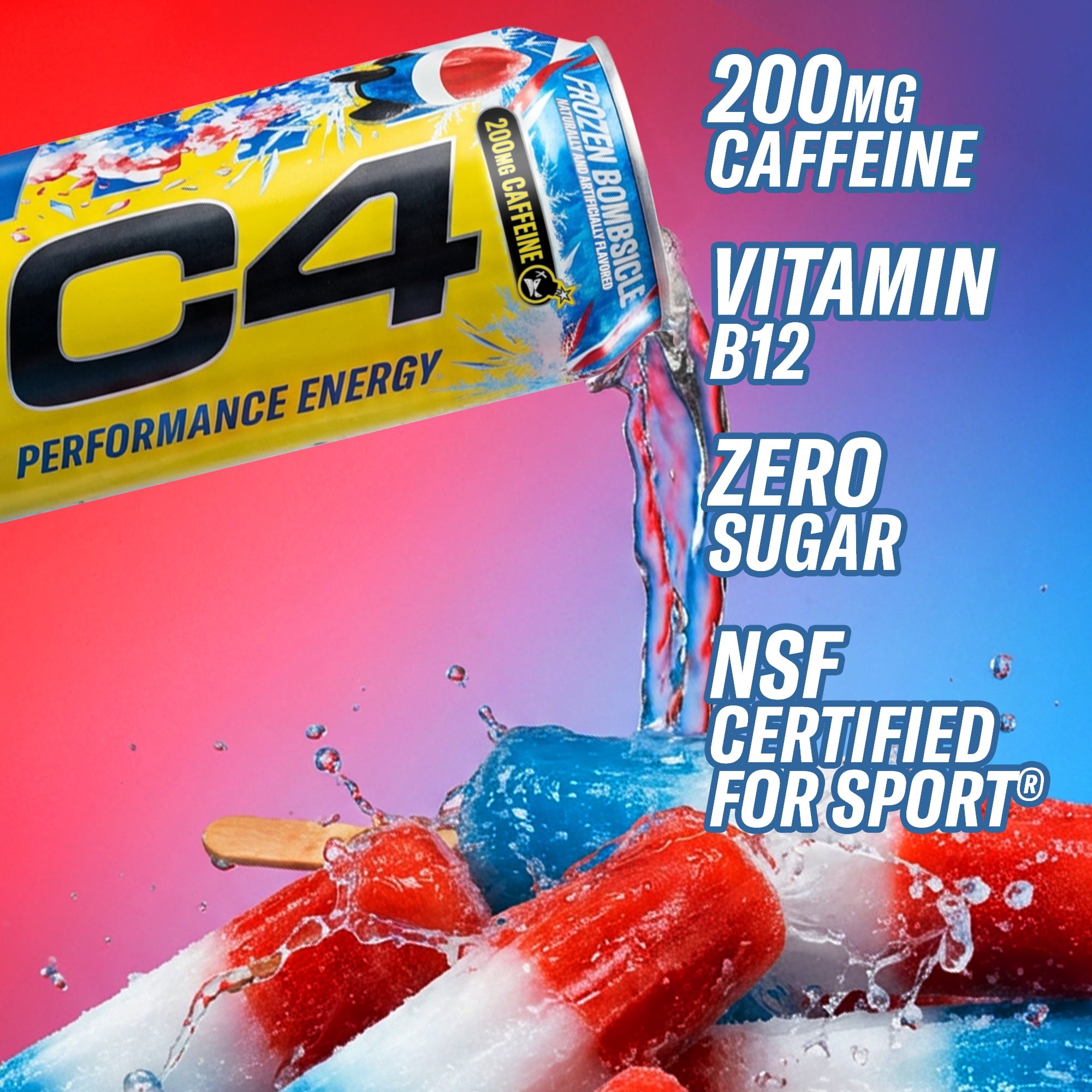 C4 Performance Energy Drink Frozen Bombsicle 16 fl oz Single Can