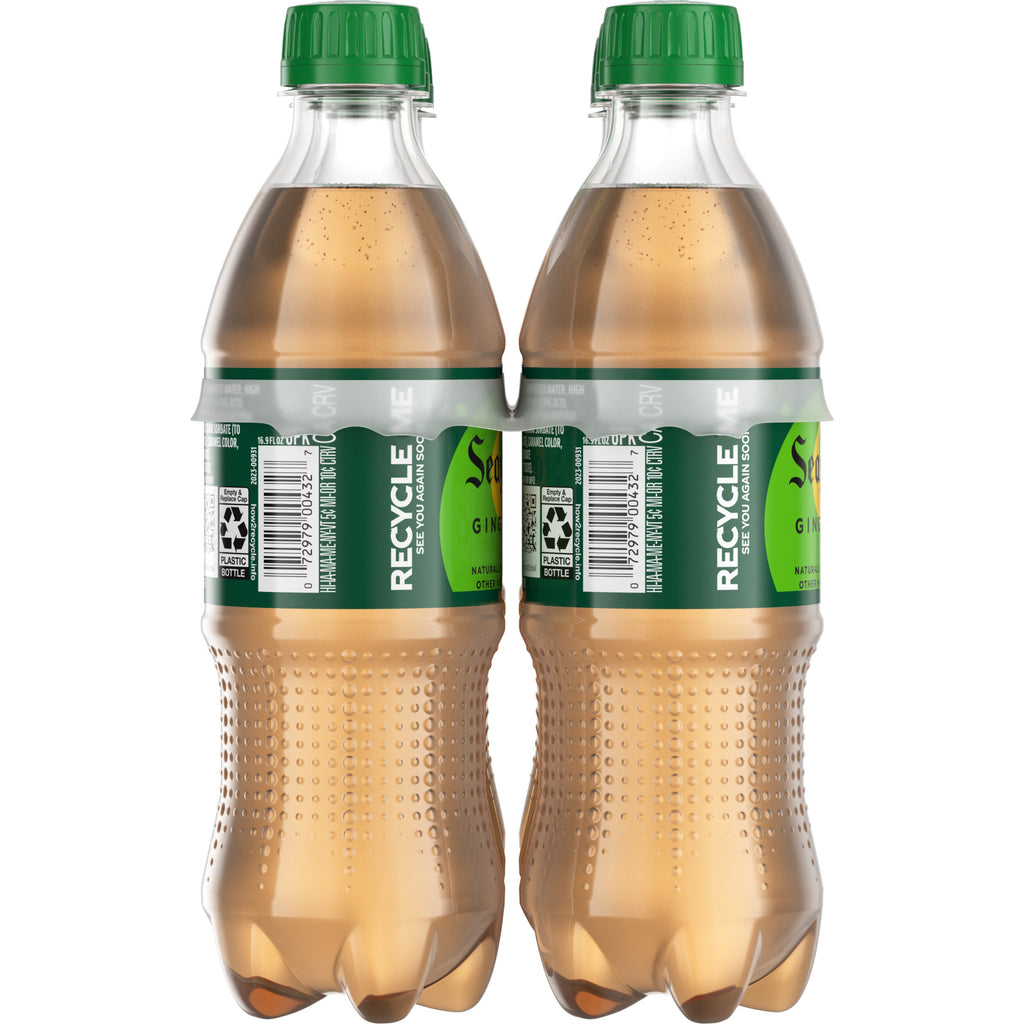 Seagram's Ginger Ale Soda Pop Bottles 16.9 Fl Oz 6 Pack