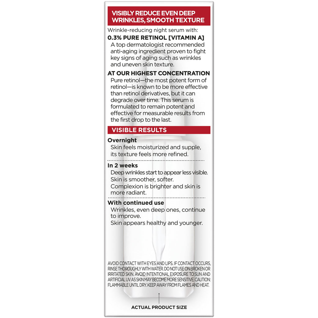 L'Oreal Paris Revitalift Derm Intensives Night Serum 0.3% Pure Retinol 1 fl oz