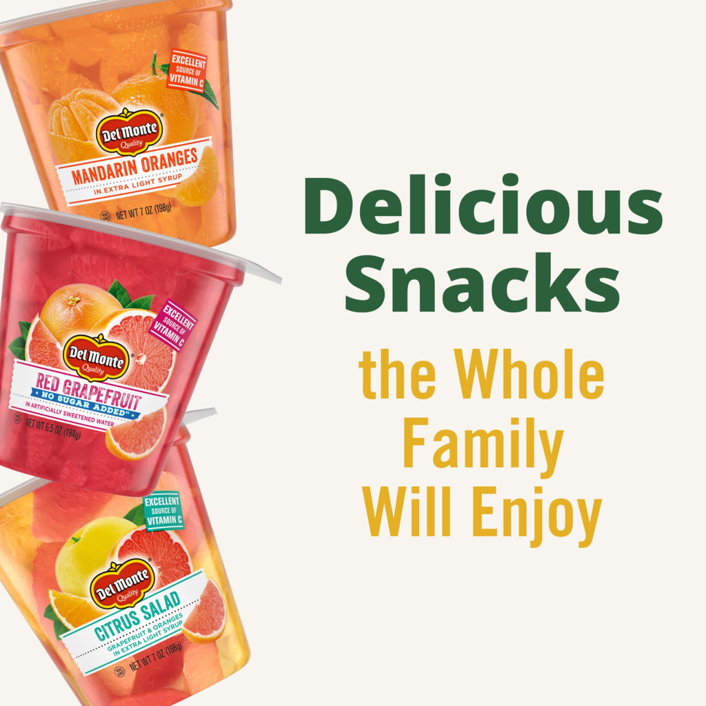 Del Monte No Sugar Added Red Grapefruit Fruit Cup Snack 6.5 Oz