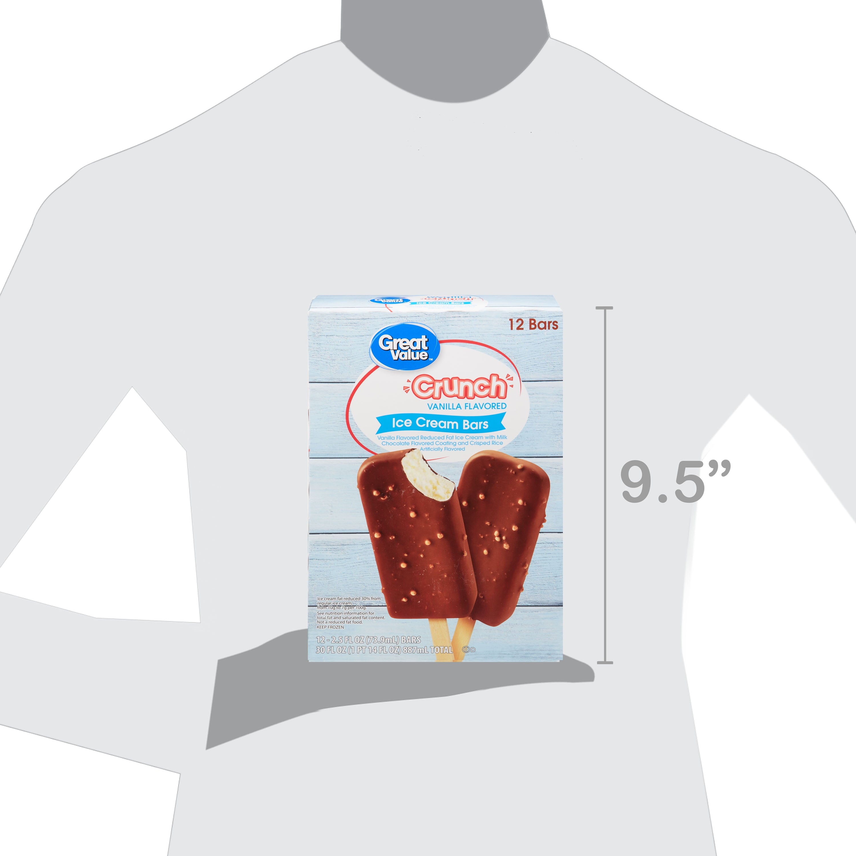 Great Value Vanilla Crunch Ice Cream Bars 12 Count 30 Fl Oz