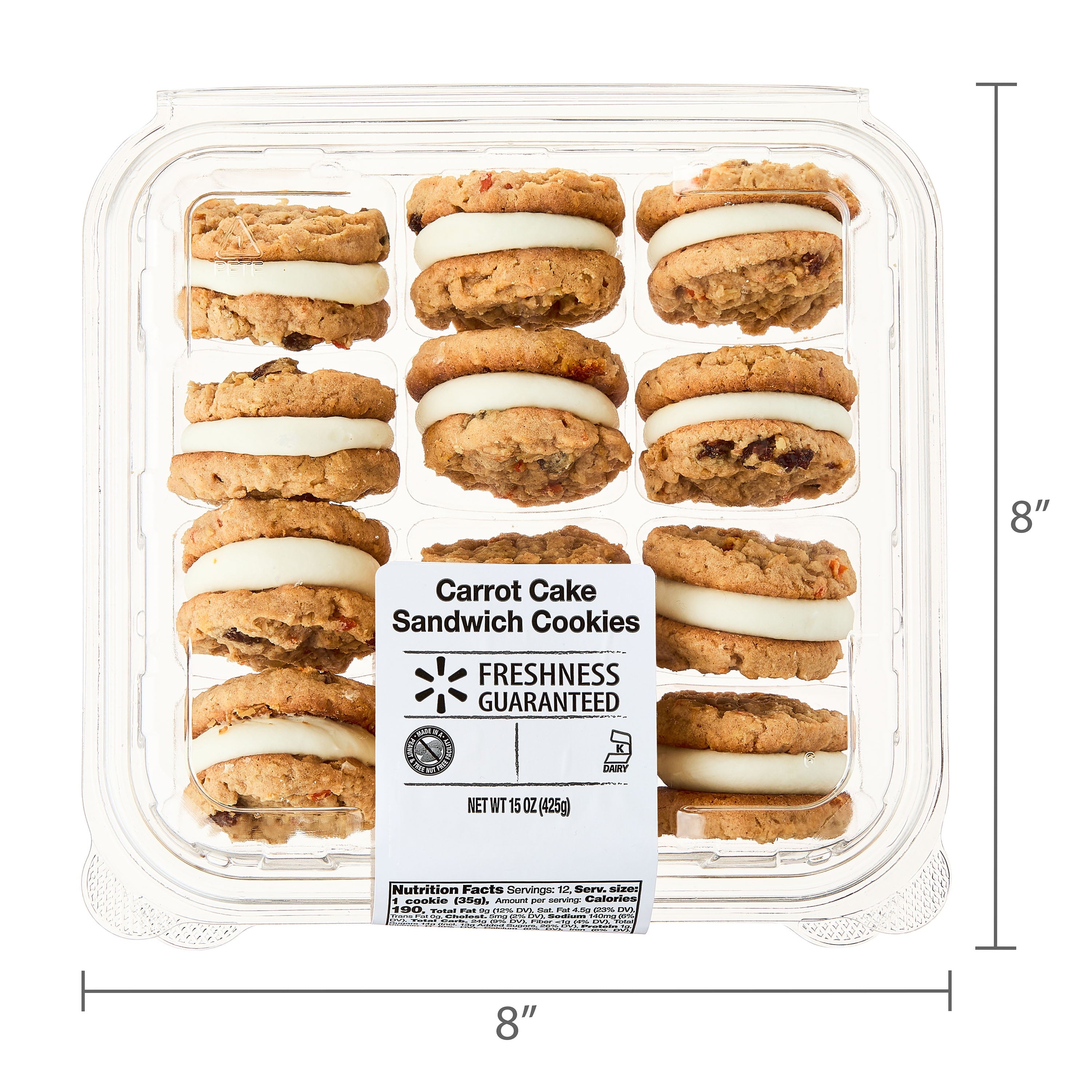 Carrot Cake Sandwich Cookies 15 Oz 8 Count Freshness Guaranteed