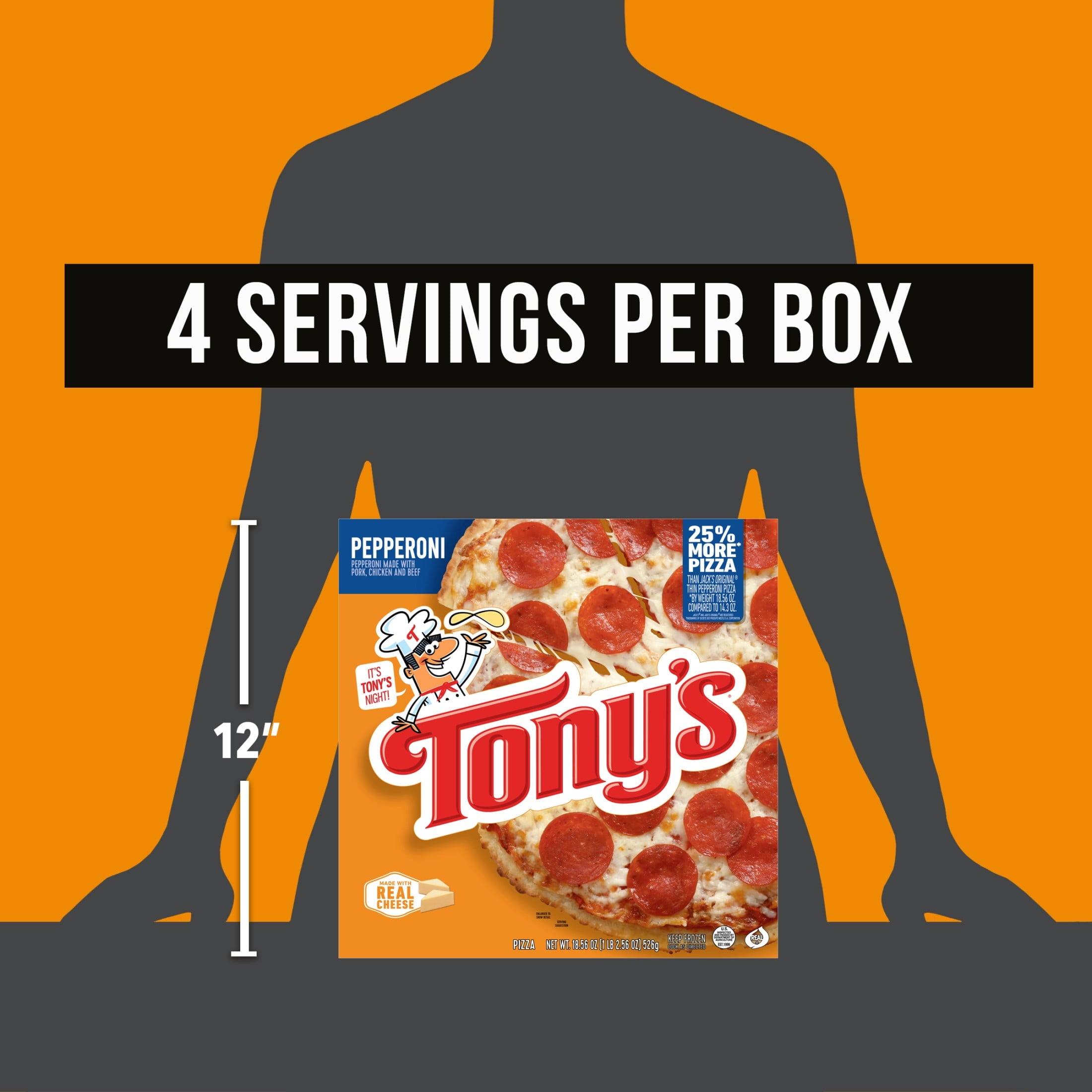 Tony's Pepperoni Pizzeria Style Crust Frozen Pizza 18.56 Oz