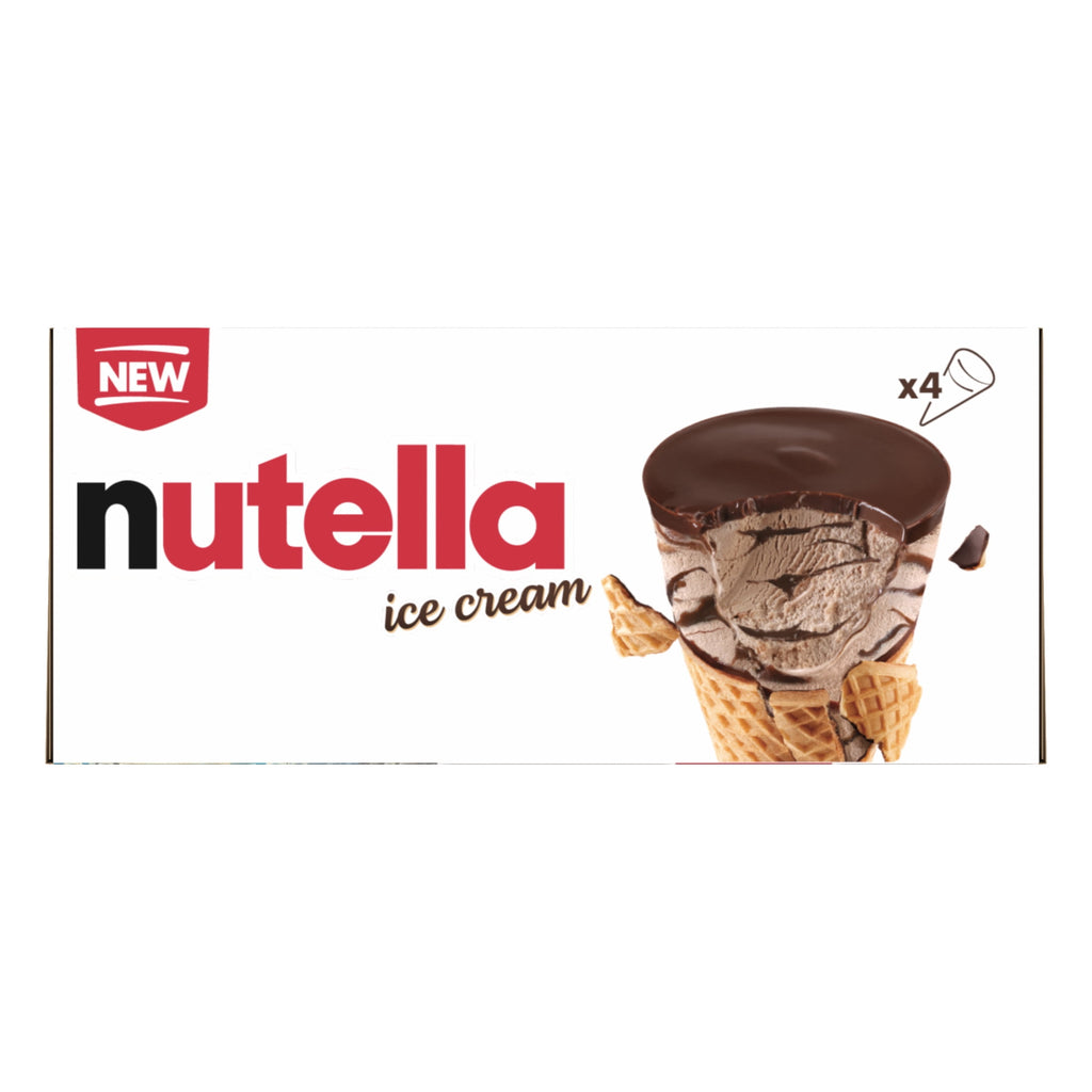 Nutella Hazelnut Flavored Ice Cream Cones 4 Count 12.2 Fl Oz