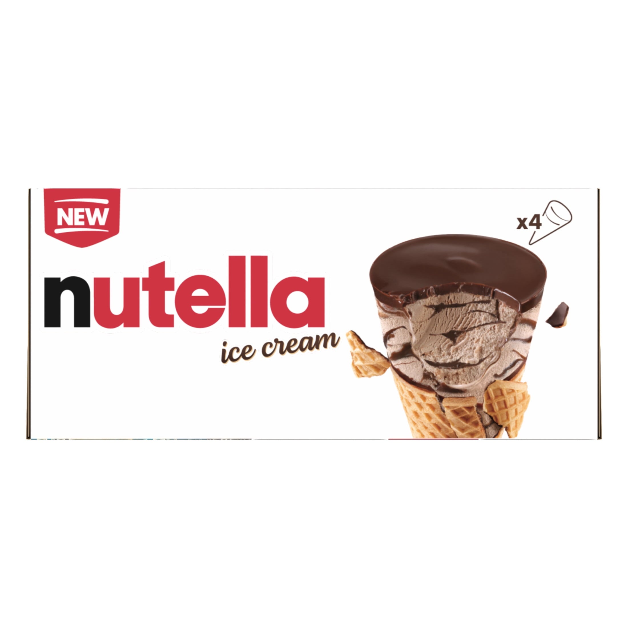 Nutella Hazelnut Flavored Ice Cream Cones 4 Count 12.2 Fl Oz