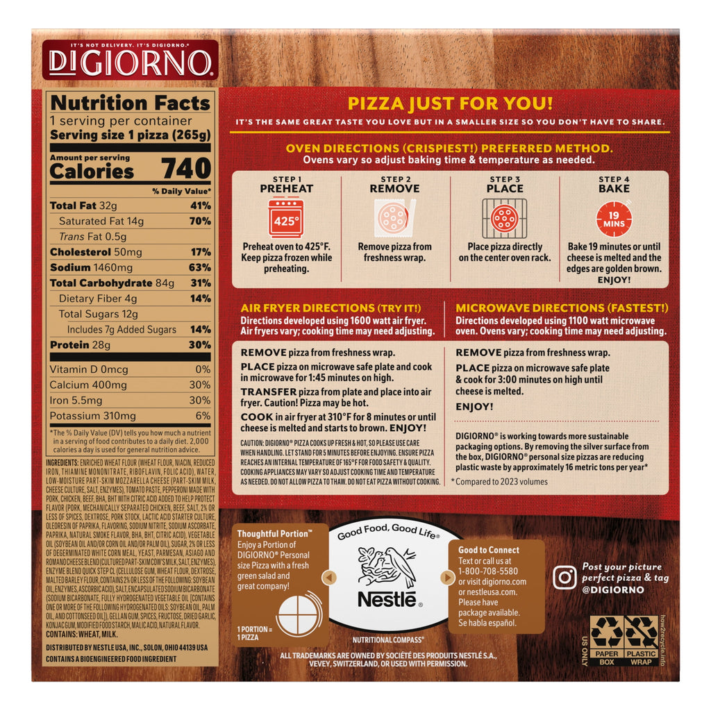 DiGiorno Frozen Mini Pepperoni Personal Pizza 9.3 Oz