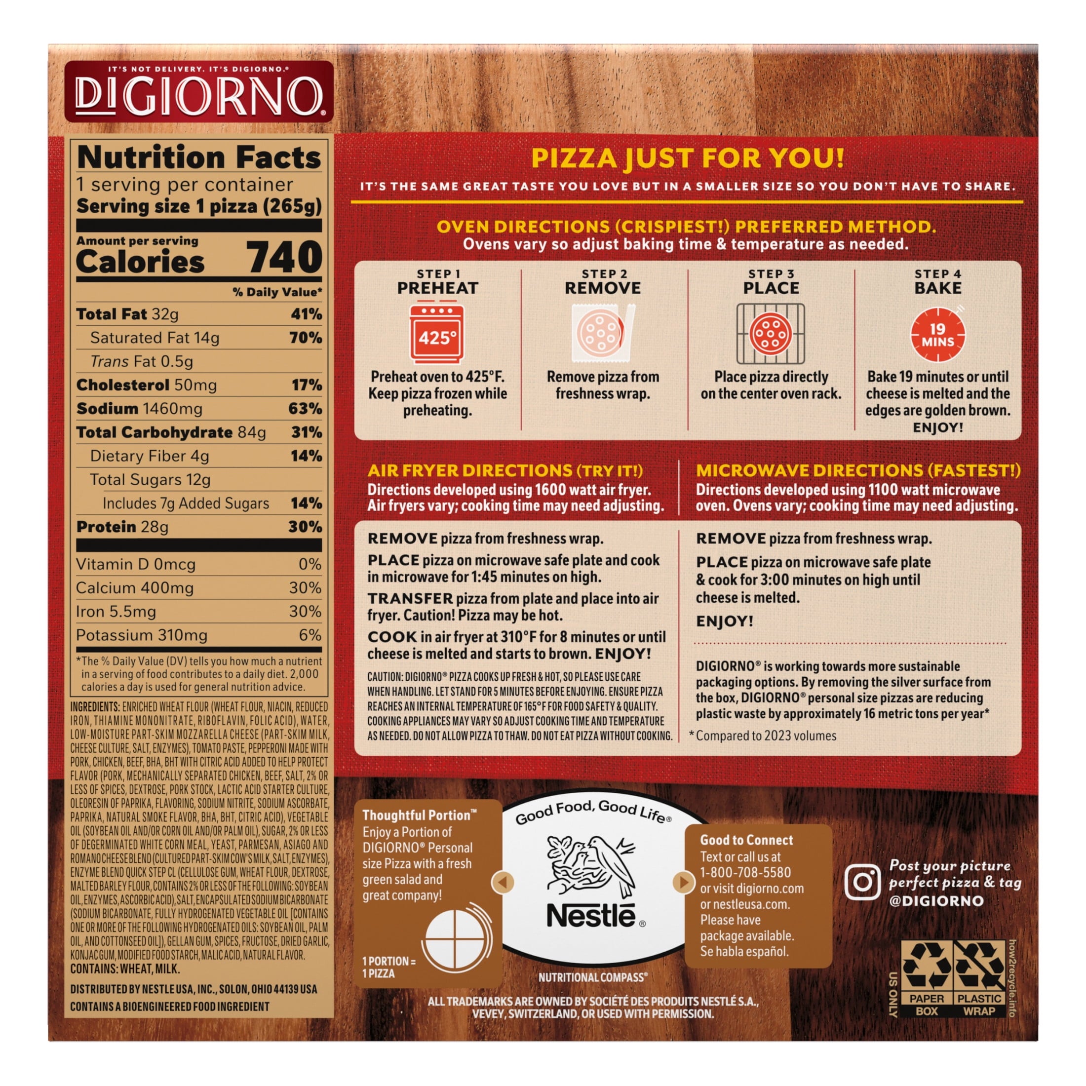DiGiorno Frozen Mini Pepperoni Personal Pizza 9.3 Oz