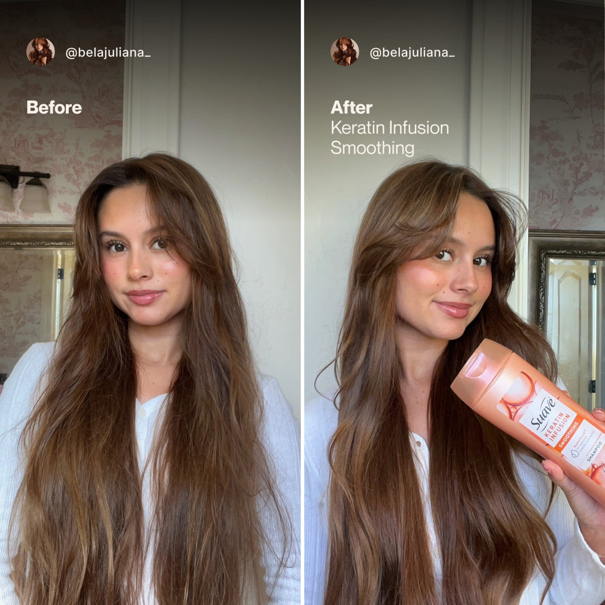 Suave Keratin Infusion Smoothing Shampoo for Frizzy Hair 48HR Frizz Control 12.6 fl oz