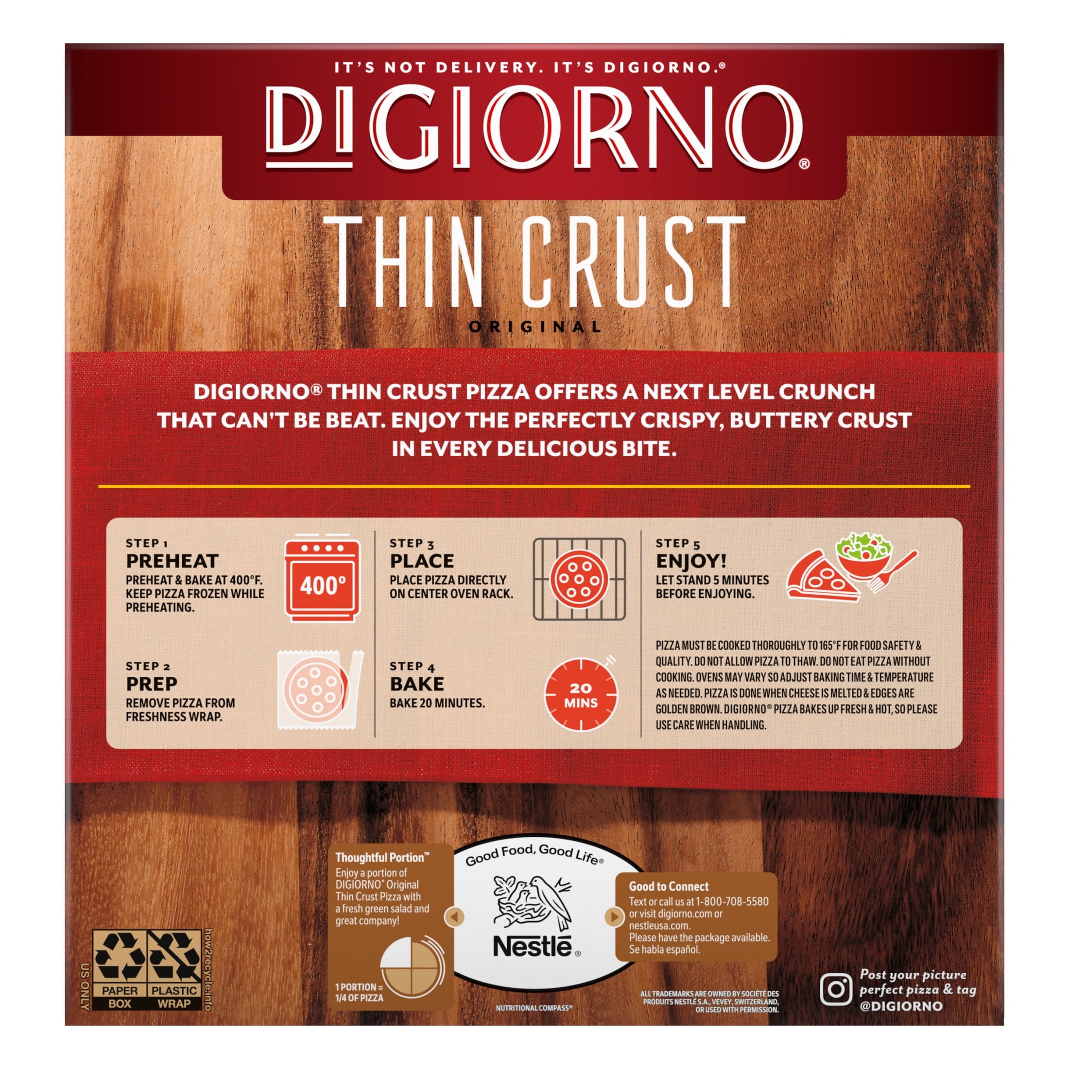 DiGiorno Thin Crust Supreme Frozen Pizza 19.1 Oz