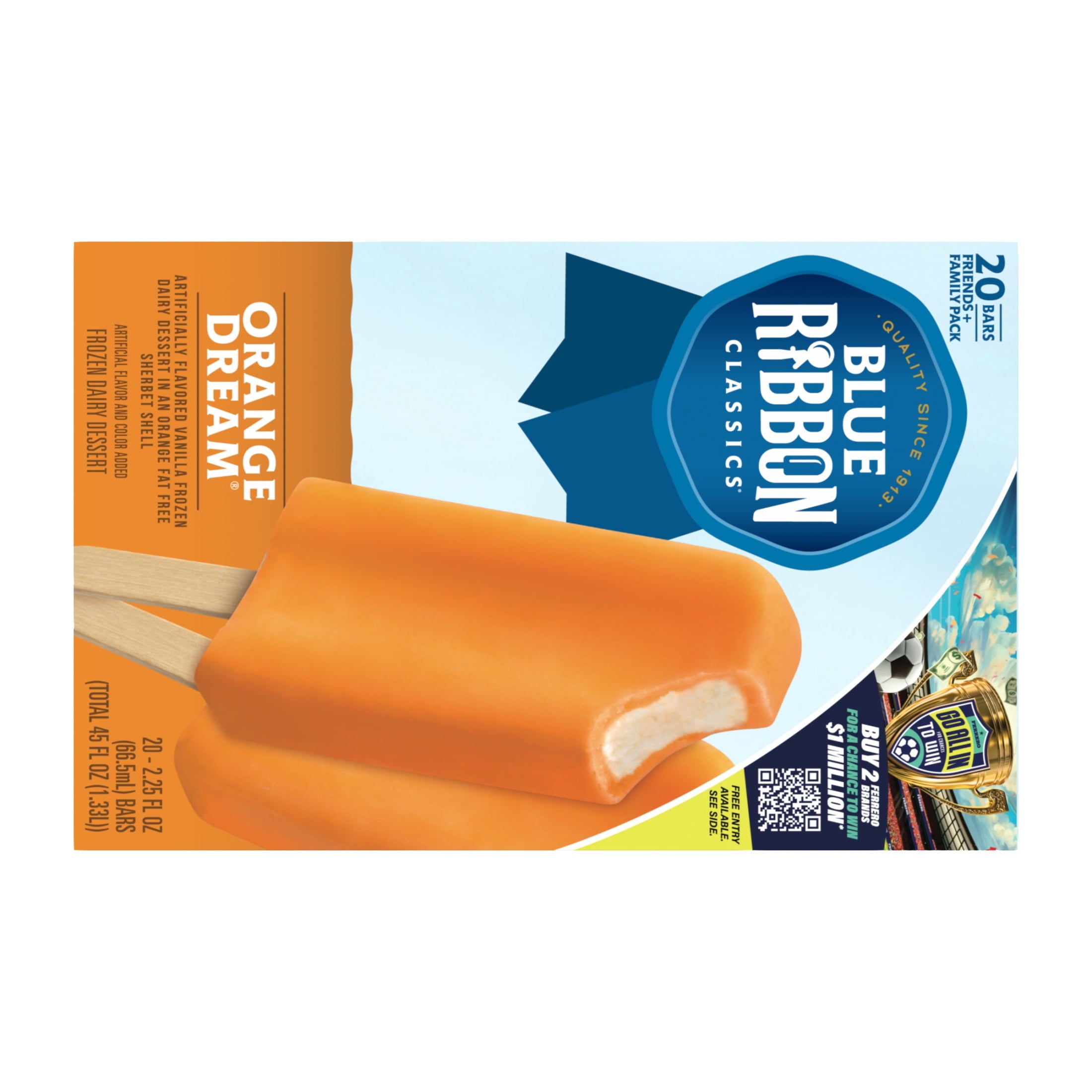 Blue Ribbon Classics Orange Dream Frozen Dessert Bars 20 Count 45 Fl Oz