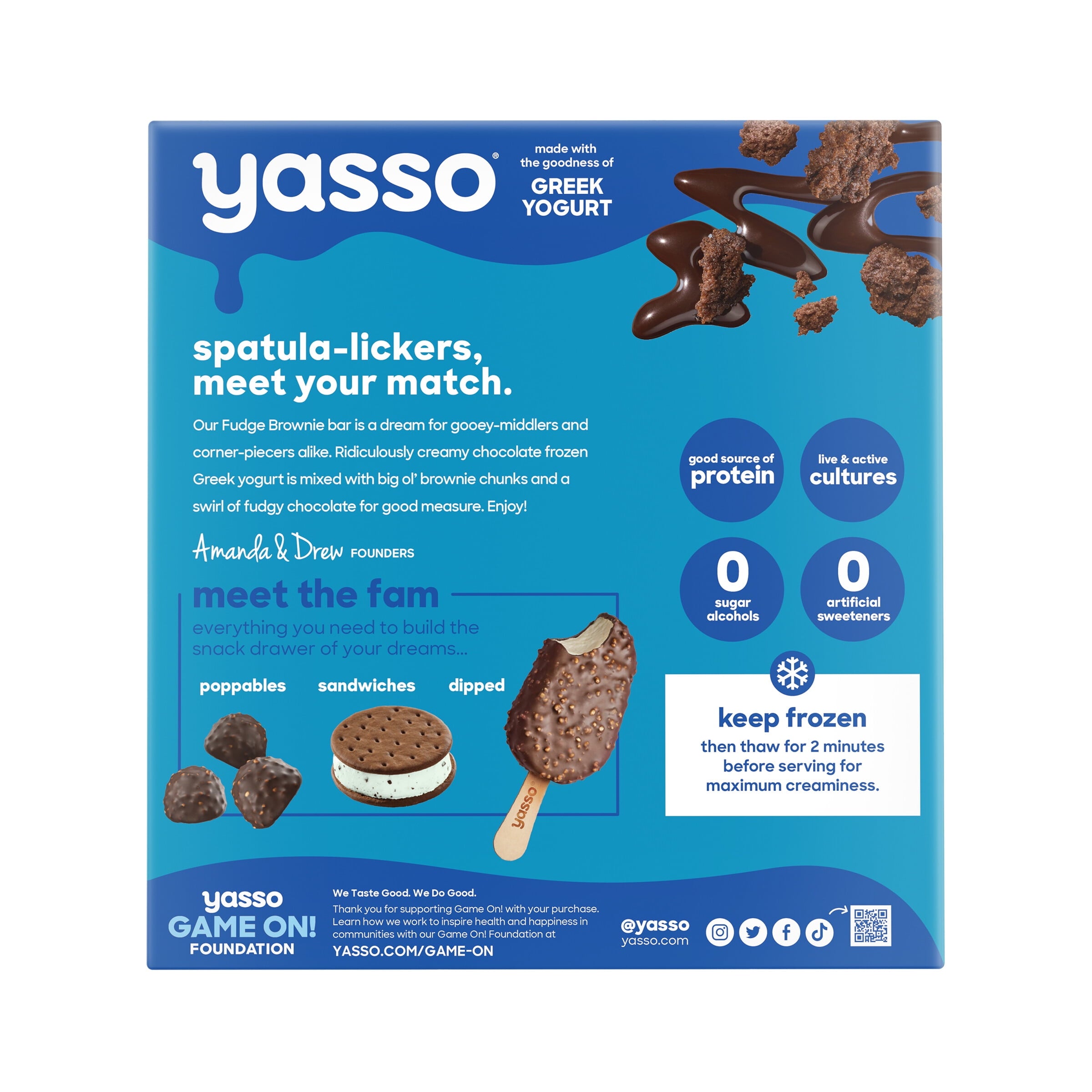 Yasso Greek Yogurt Creamy Fudge Brownie Ice Cream Bars 4 Count 14 Fl Oz Box