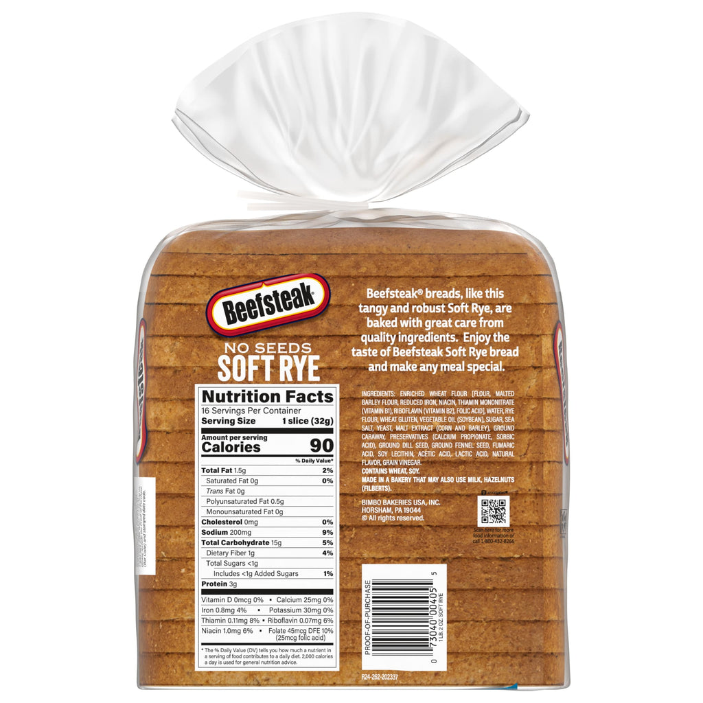 Beefsteak No Seeds Rye Bread 18 Oz