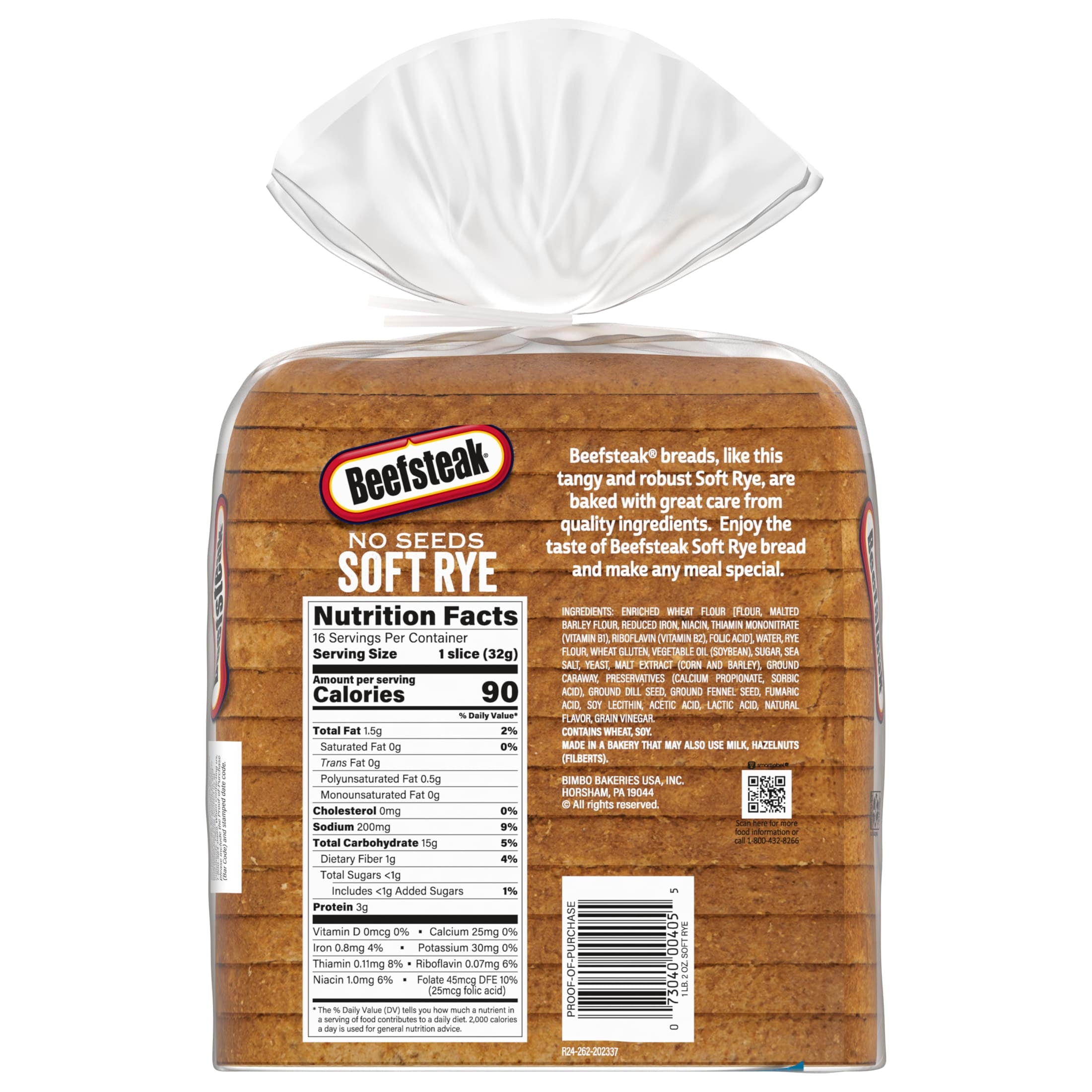 Beefsteak No Seeds Rye Bread 18 Oz