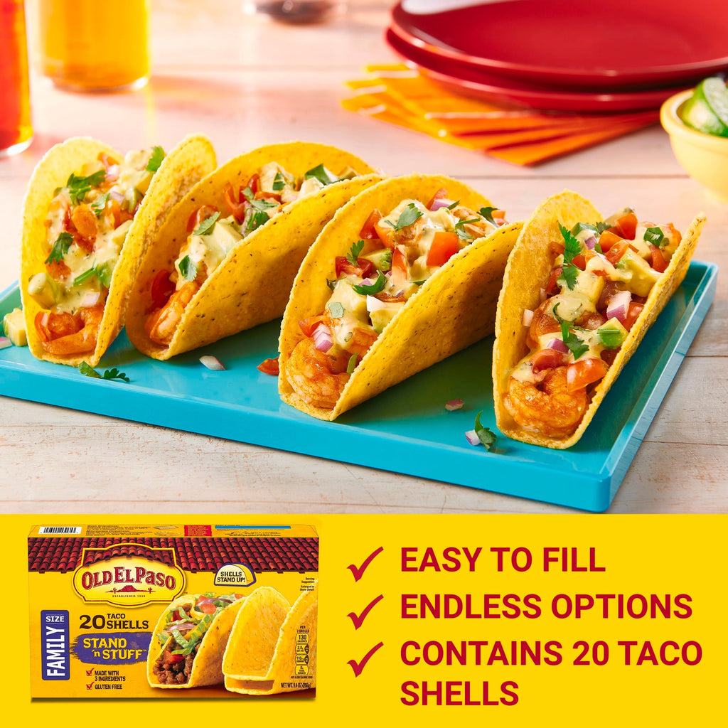 Stand N Stuff Crunchy Taco Shells 9.4 Oz 20 Count Gluten Free Old El Paso