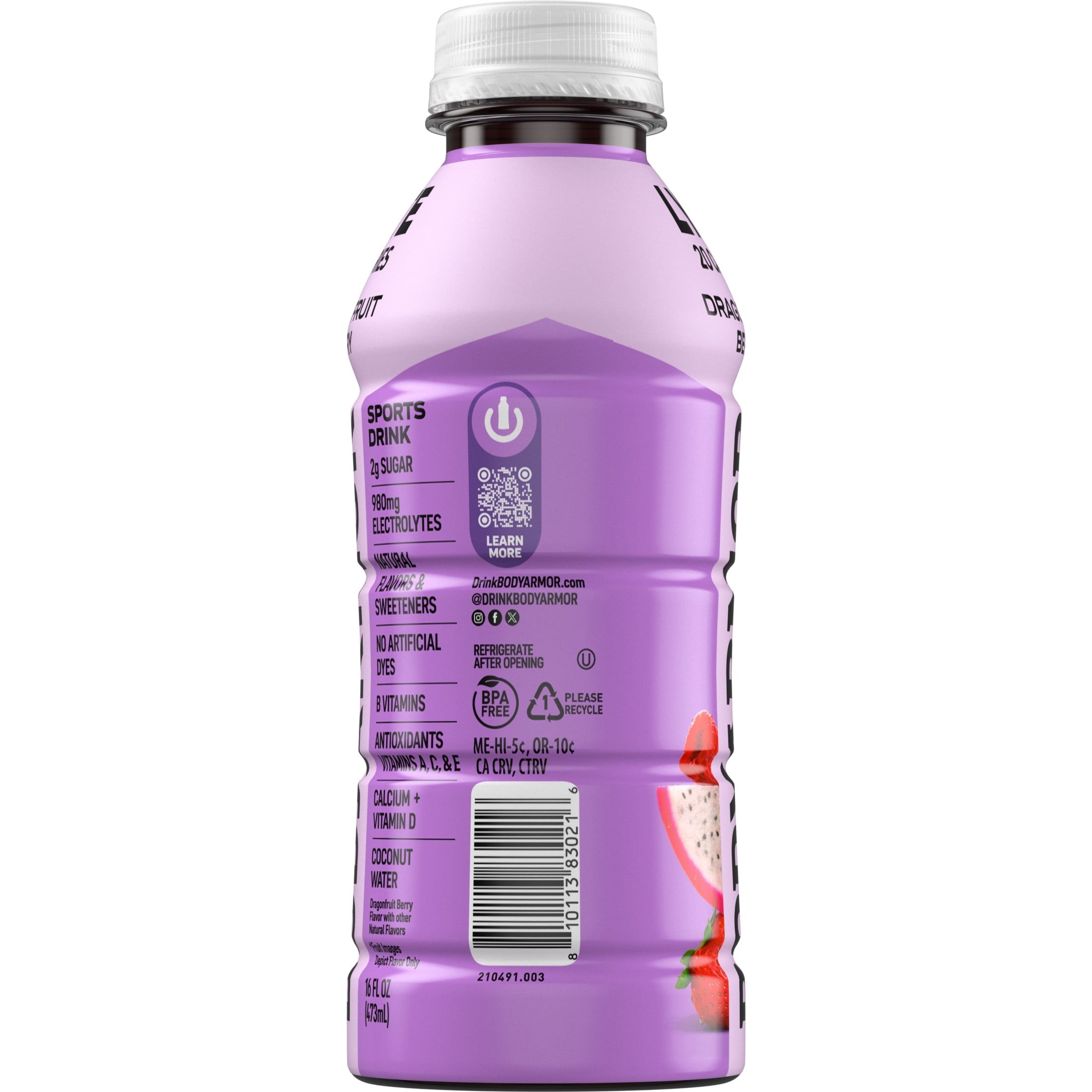 BODYARMOR Lyte Dragonfruit Berry Electrolyte Sports Drink 16 fl oz Bottle