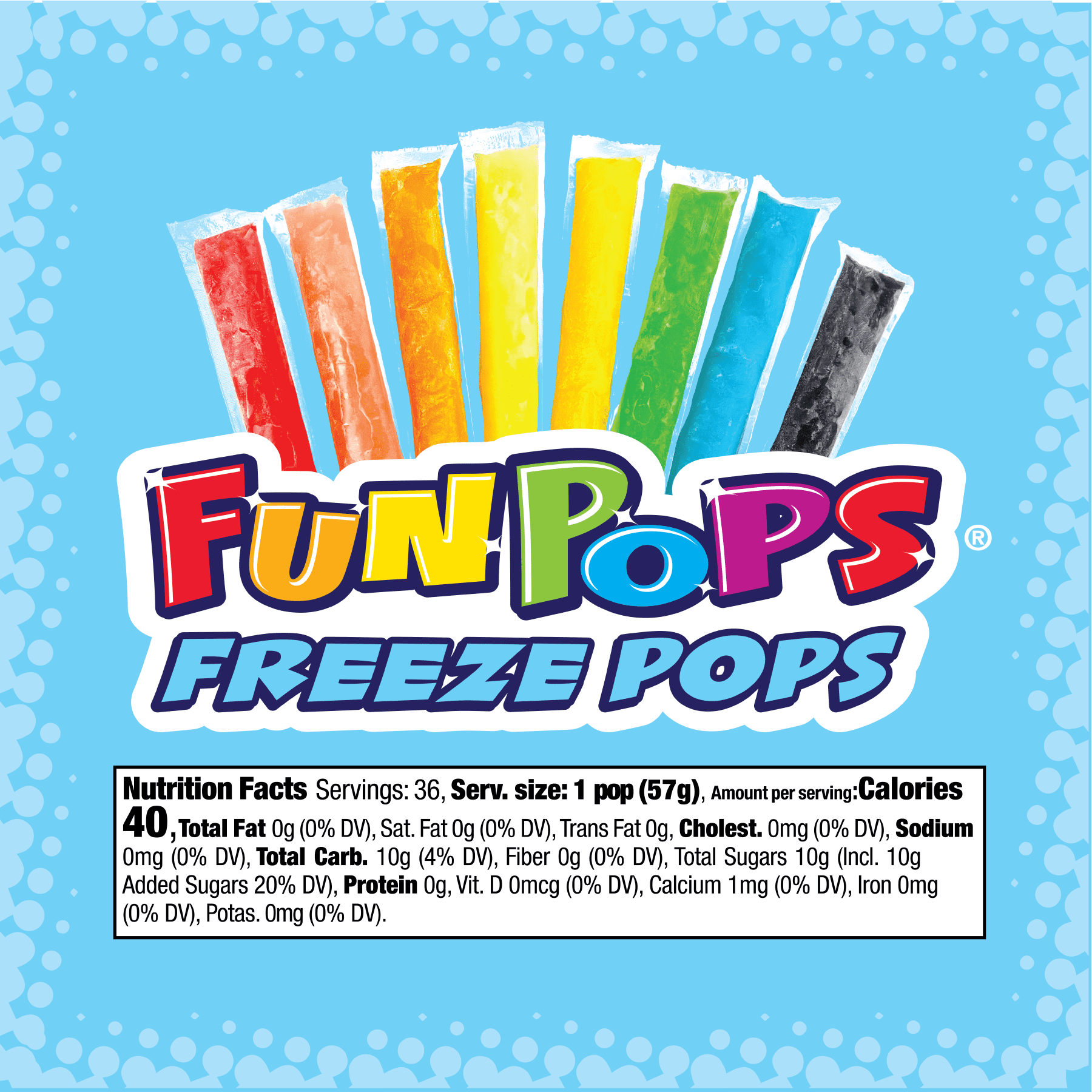 Fun Pops Freeze Pops Variety Pack 36 Count 72 Oz
