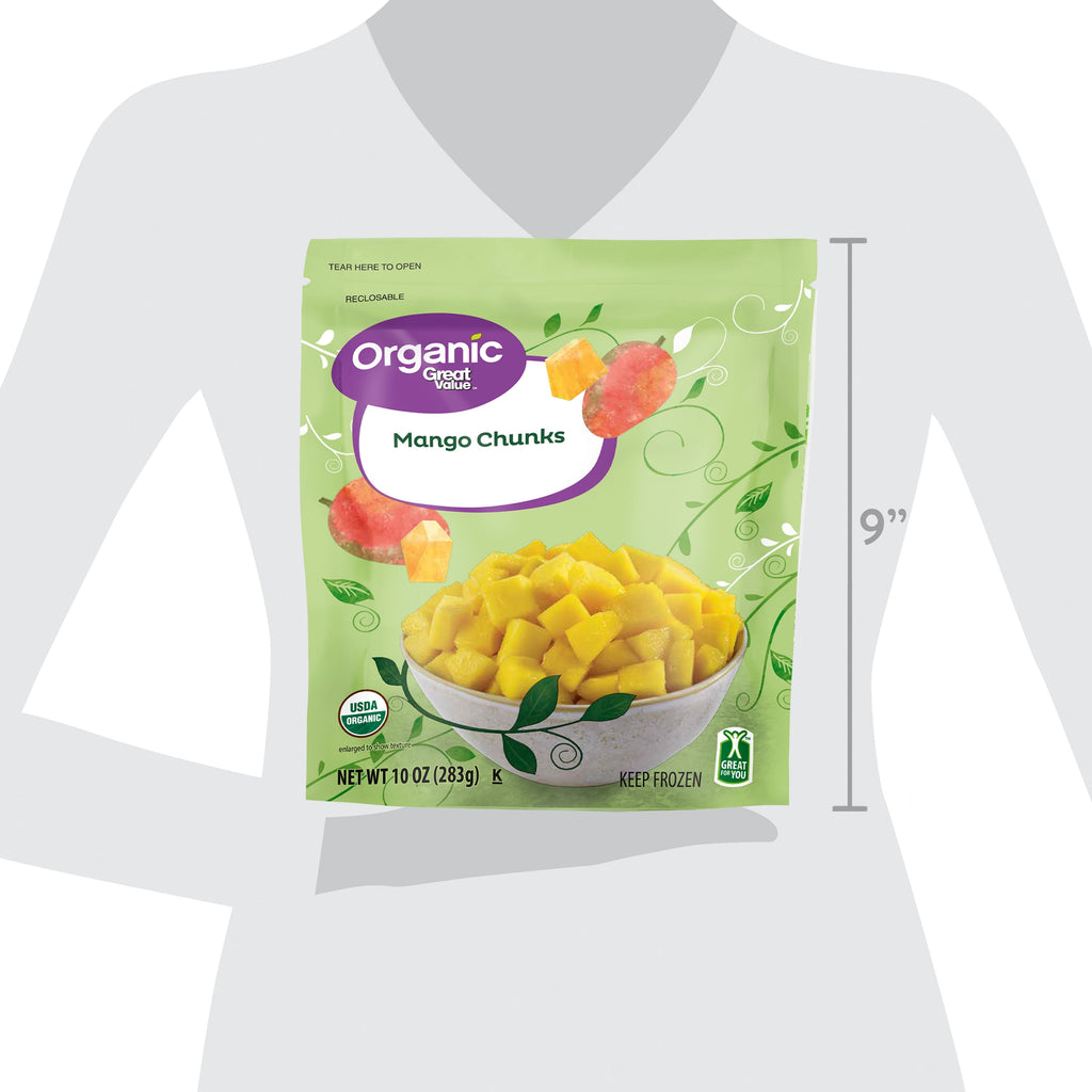 Great Value Organic Mango Chunks Frozen 10 Oz