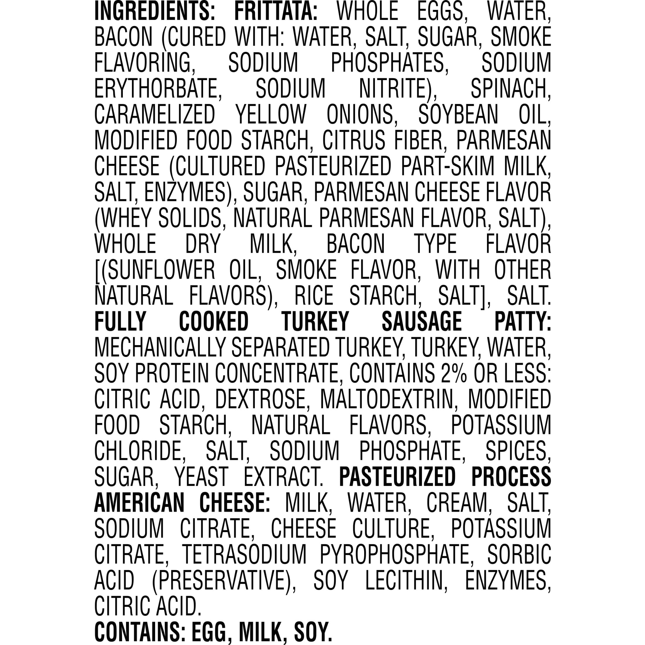 Jimmy Dean Delights Egg'wich Parmesan Egg Frittatas Turkey Sausage Cheese Frozen 4 Count