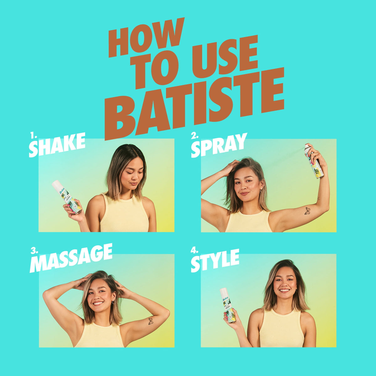 Batiste Beautiful Brunette Dry Shampoo for Brown Hair Oil Control & Texture 5.71 oz