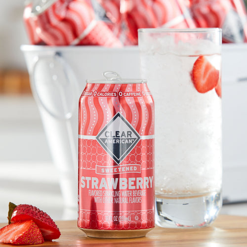 Clear American Strawberry Sparkling Water 12 fl oz Cans 12 Pack