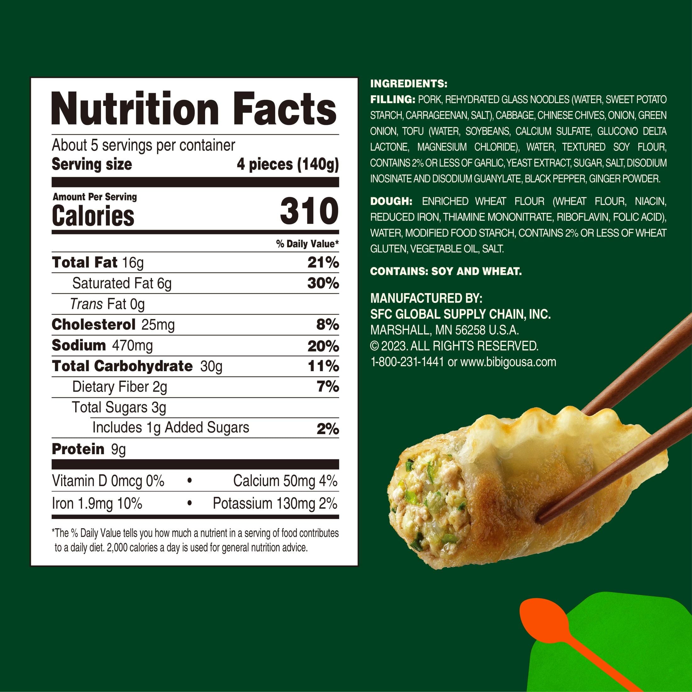 Bibigo Mandu Pork & Vegetable Dumplings Frozen 24 Oz