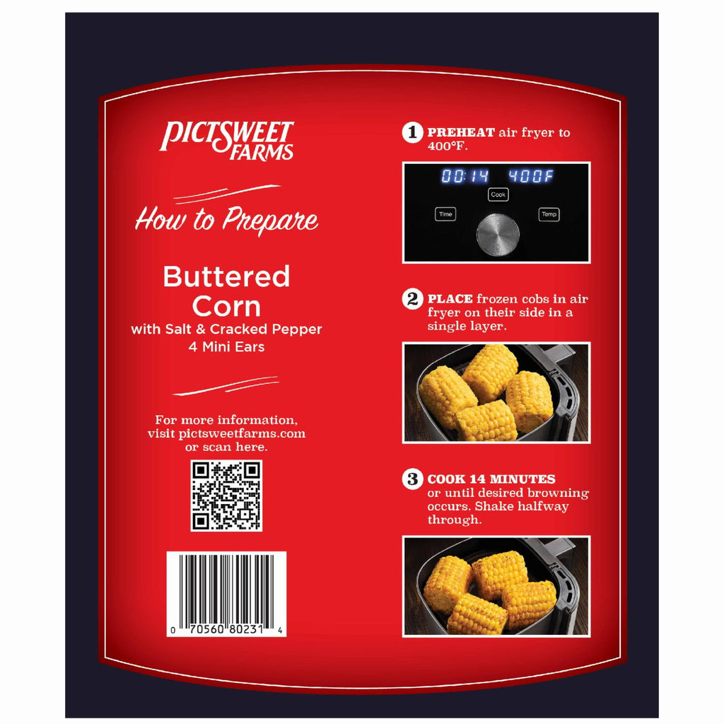 Pictsweet Farms Frozen Buttered Corn on the Cob for Air Fryer 4 Count