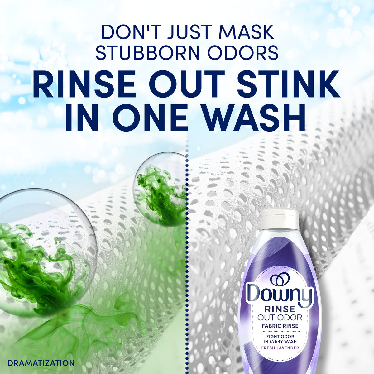 Downy Rinse Out Odor Laundry Rinse Fresh Lavender Scent 48 fl oz 70 Loads