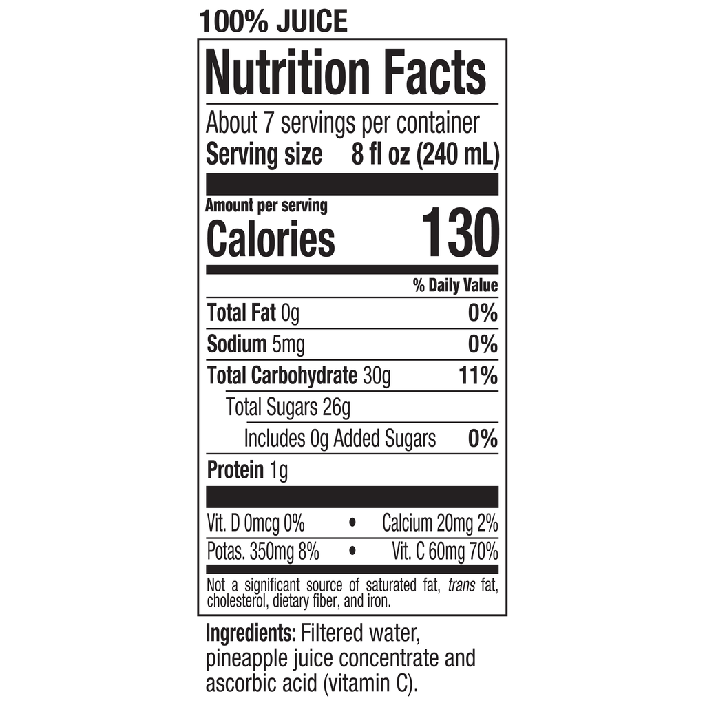 Dole 100% Chilled Pineapple Juice 52 fl oz Bottle