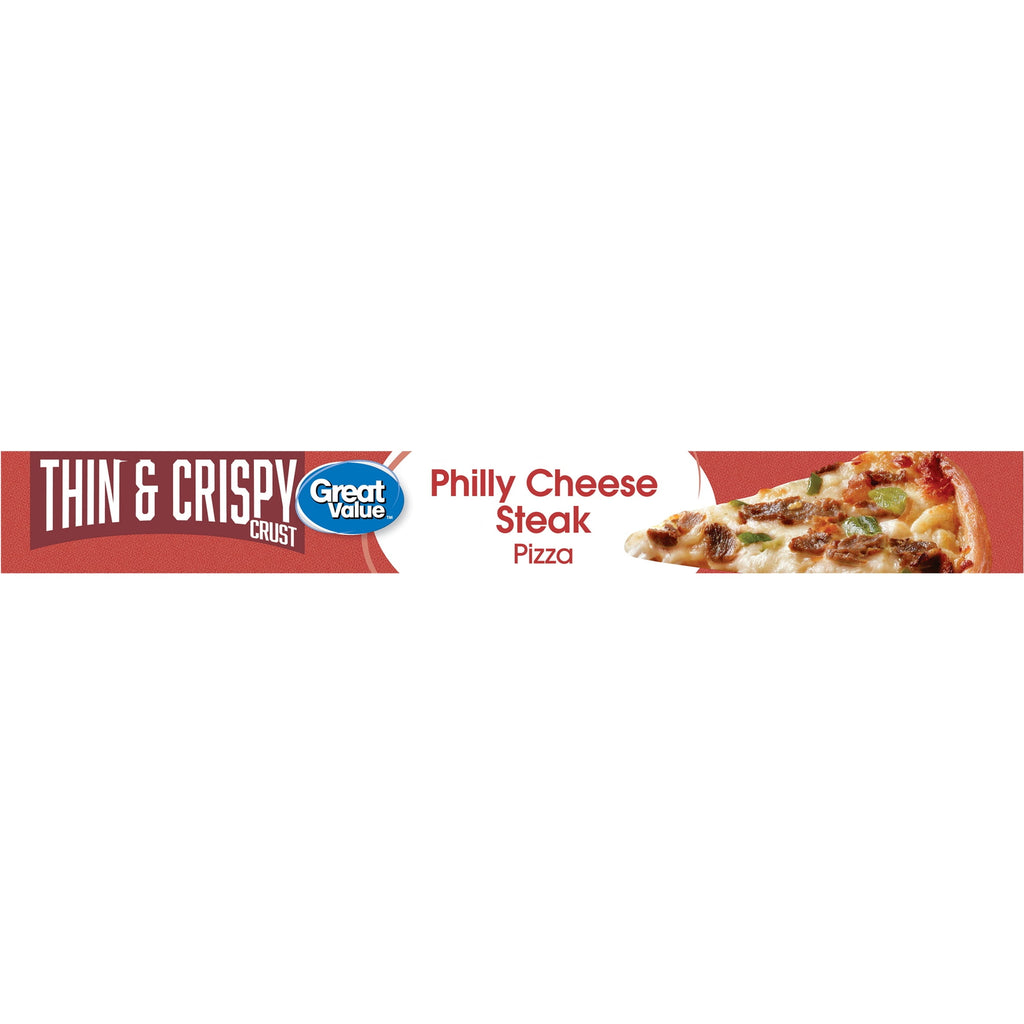Great Value Thin Crust Philly Cheesesteak Pizza Frozen 17.25 Oz