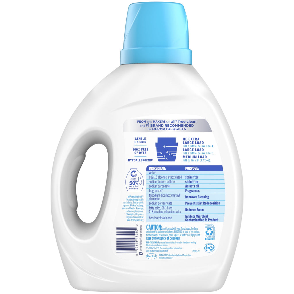 all Sensitive Fresh Liquid Laundry Detergent