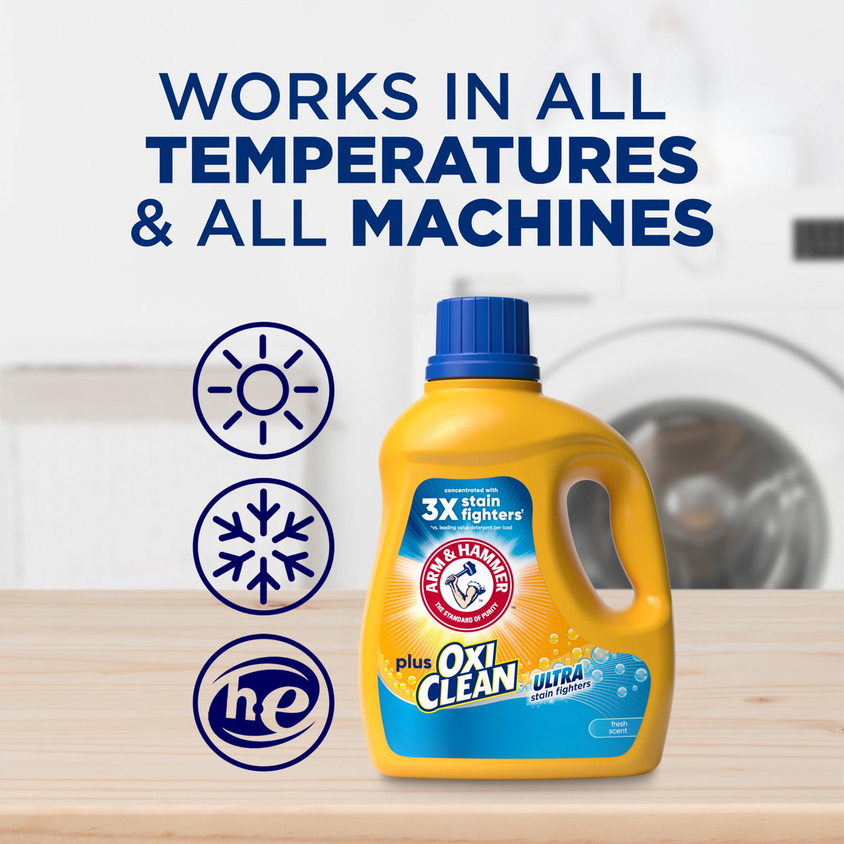 ARM & HAMMER Plus OxiClean Ultra Stain Fighters Liquid Laundry Detergent Fresh Scent 32.5 fl oz