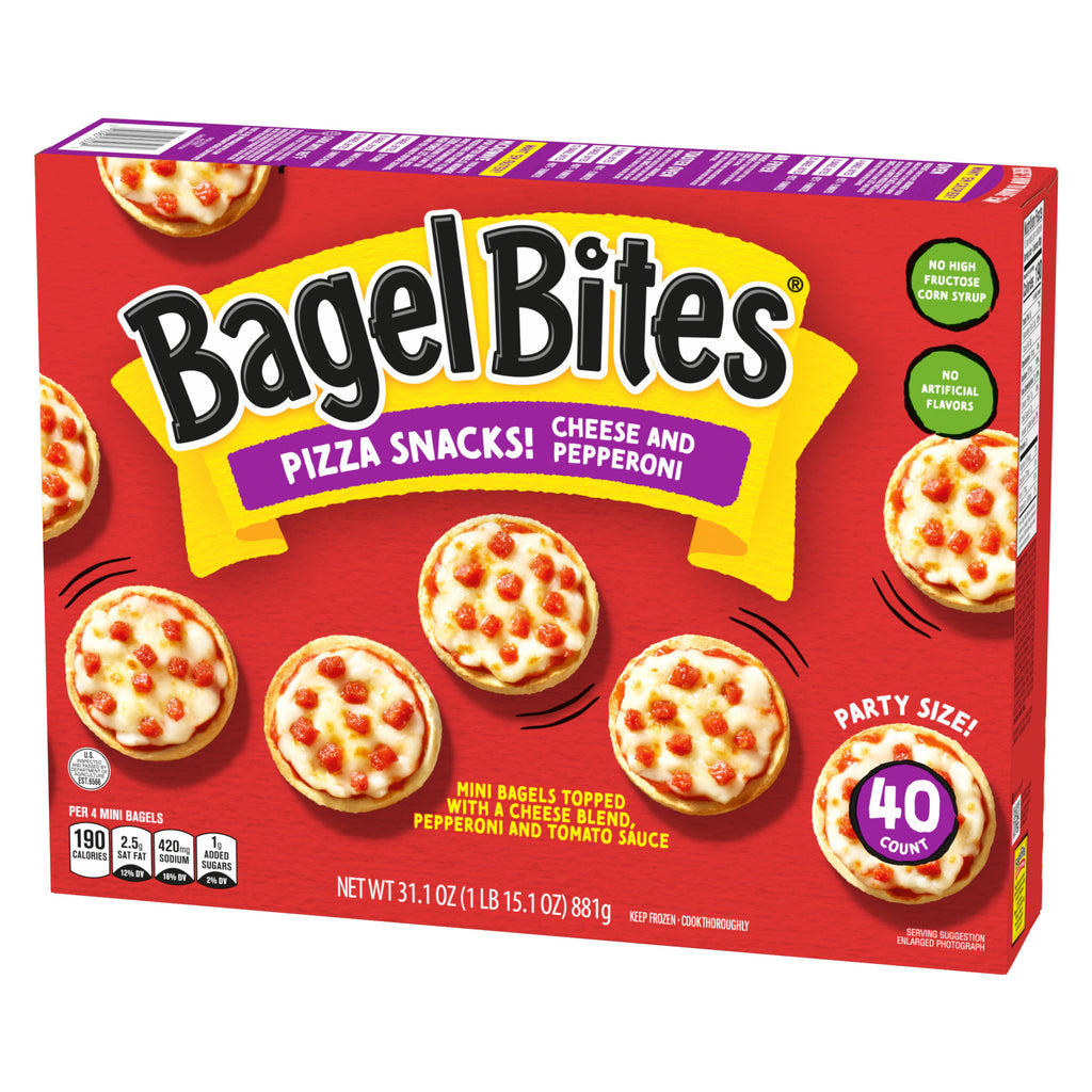 Bagel Bites Cheese And Pepperoni Mini Pizza Bagel Frozen Snacks 40 Count 2.62 Lb