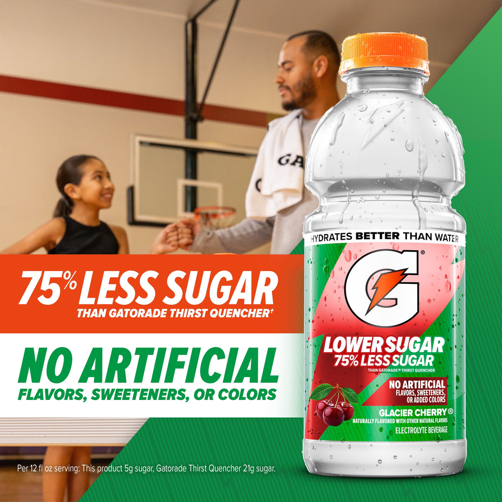 Gatorade Lower Sugar Electrolyte Sports Drink Rain Berry 12 fl oz Bottles (12 Pack)