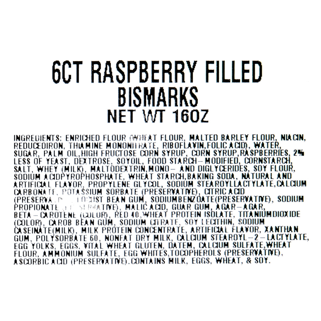 Raspberry Filled Bismark Donuts 16 Oz 6 Count Freshness Guaranteed
