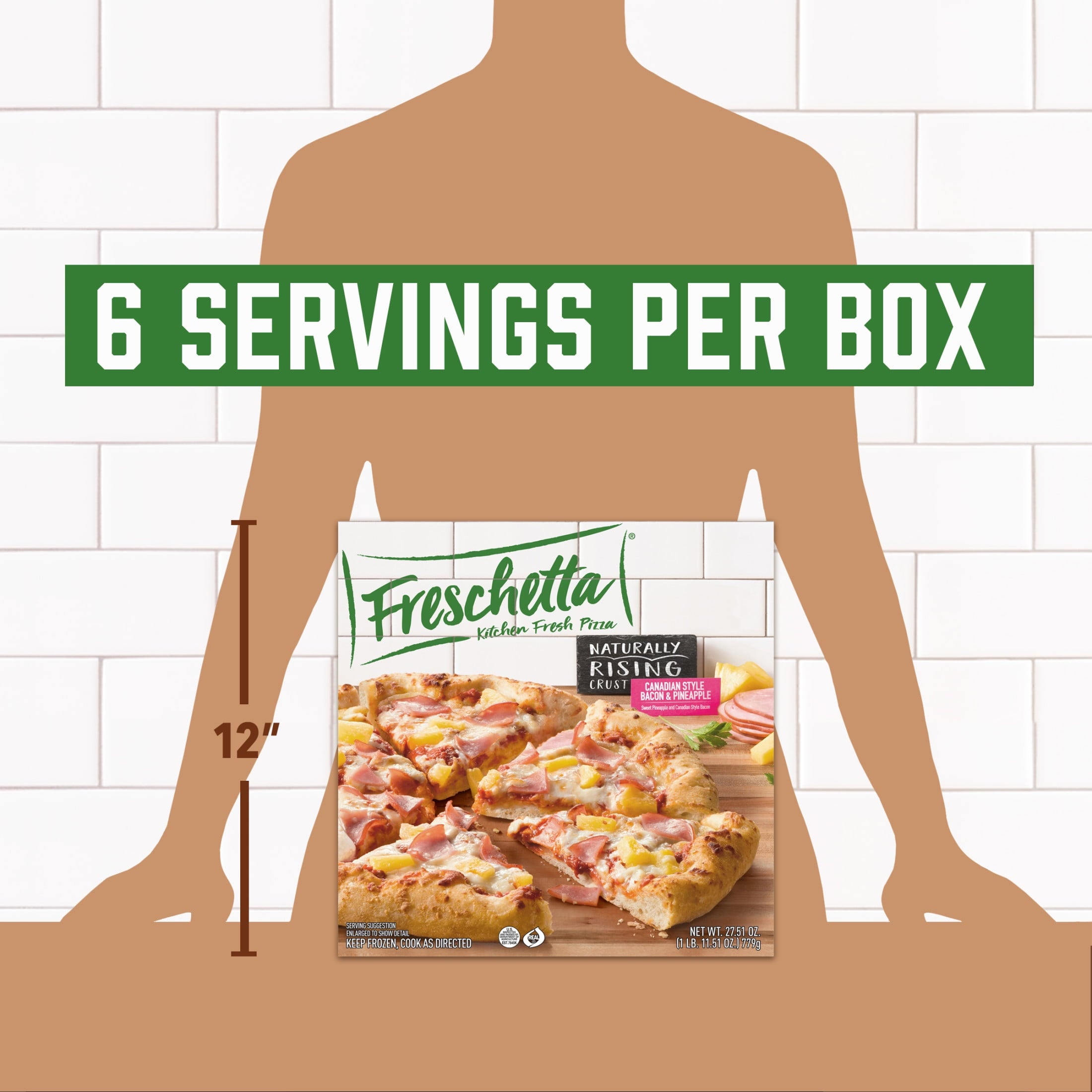 Freschetta Canadian Bacon and Pineapple Naturally Rising Crust Frozen Pizza 27.5 Oz
