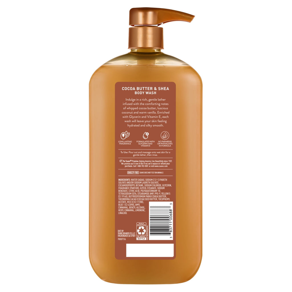 Suave Cocoa Butter & Shea Moisturizing Body Wash with Glycerin & Vitamin E 30 fl oz