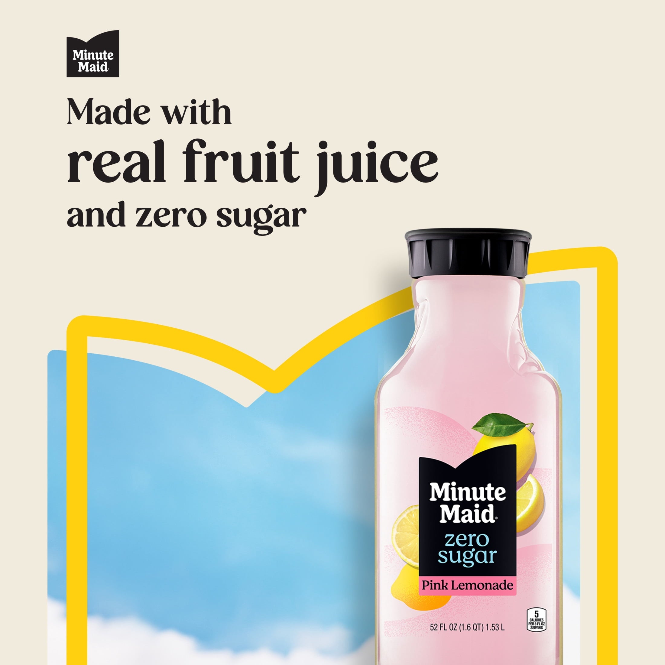 Minute Maid Zero Sugar Pink Lemonade 52 fl oz Bottle