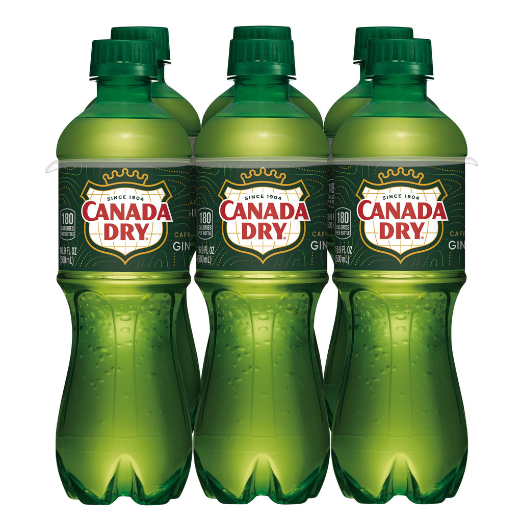 Canada Dry Caffeine Free Ginger Ale Soda Pop Bottles 16.9 Fl Oz 6 Pack