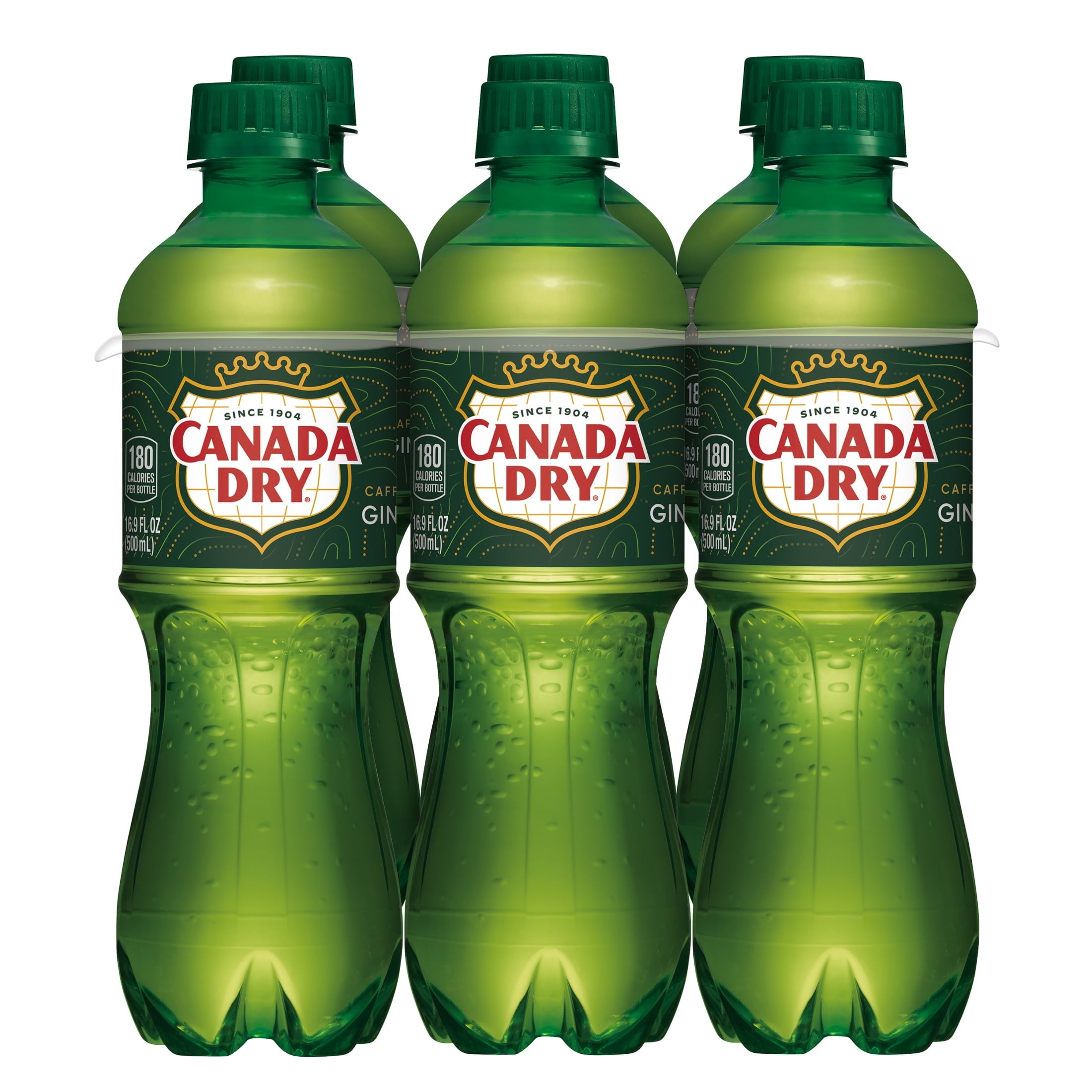 Canada Dry Caffeine Free Ginger Ale Soda Pop Bottles 16.9 Fl Oz 6 Pack