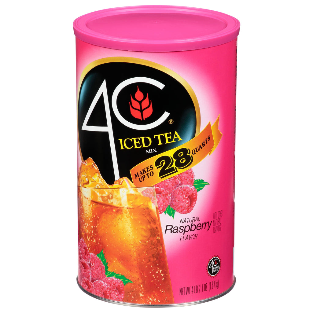 4C Raspberry Naturally Caffeinated Instant Iced Tea Mix 66.1 oz Canister