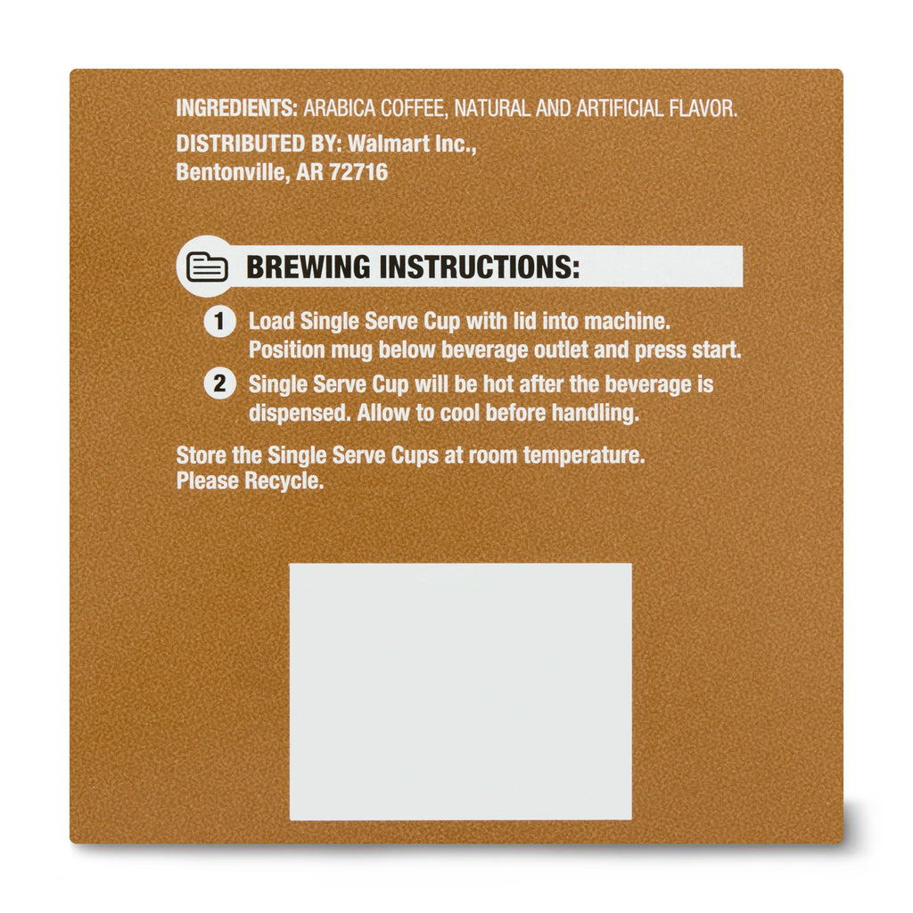 Great Value 100% Arabica Creamy Hazelnut Medium Roast Ground Coffee Pods 12 Count