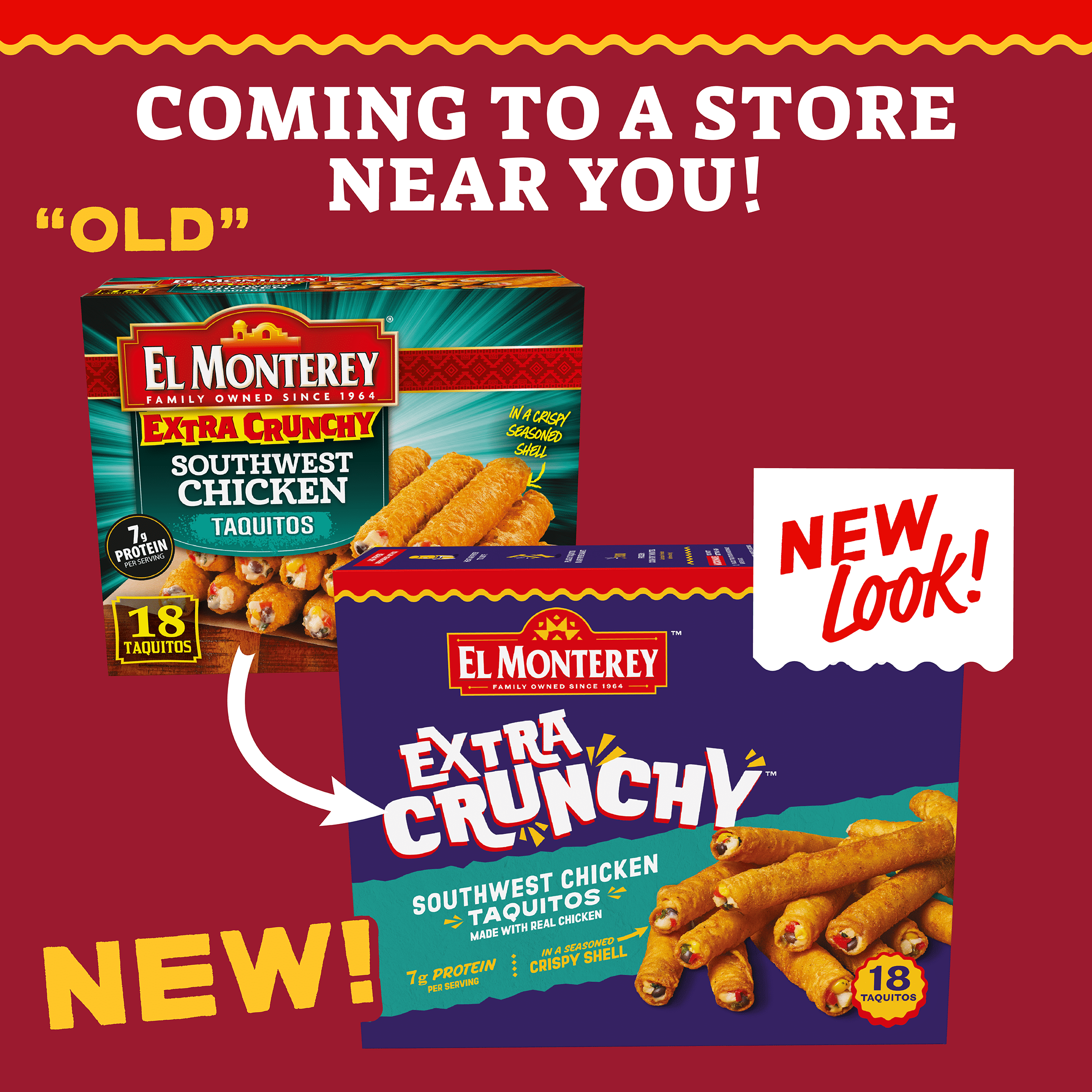 El Monterey Extra Crunchy Southwest Chicken Taquitos 20.7 Oz Frozen 18 Count