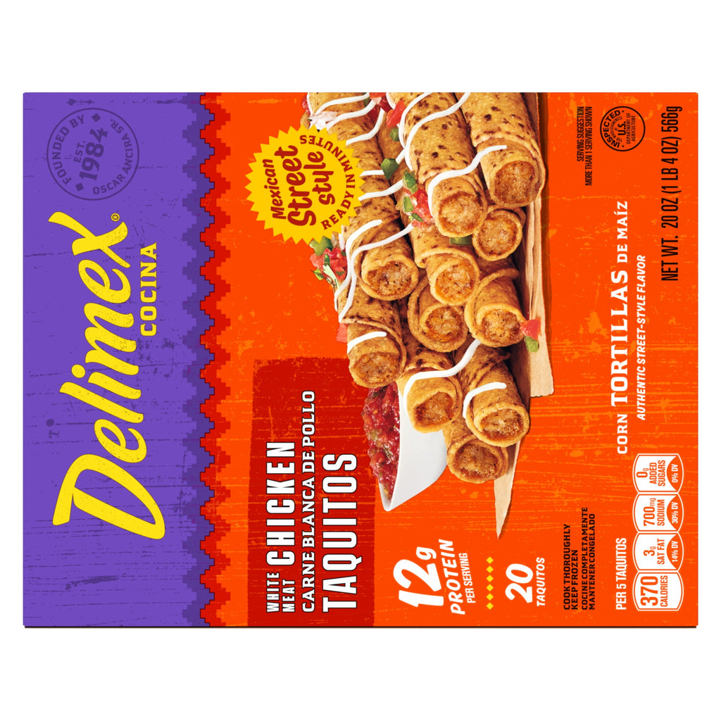 Delimex White Meat Chicken Taquitos Frozen Snacks 20 Count 20 Oz