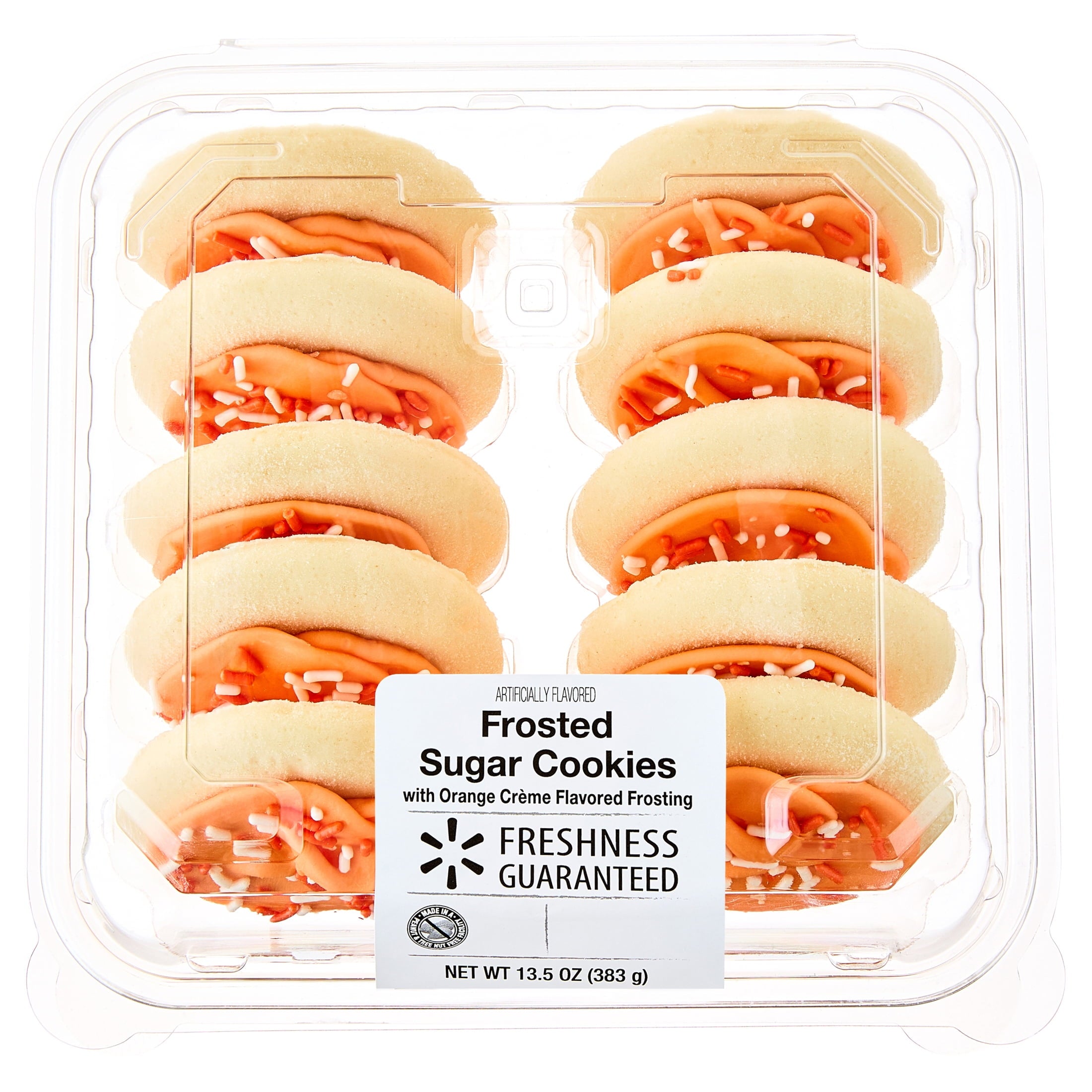 Orange Creme Frosted Sugar Cookies 13.5 Oz 10 Count Freshness Guaranteed